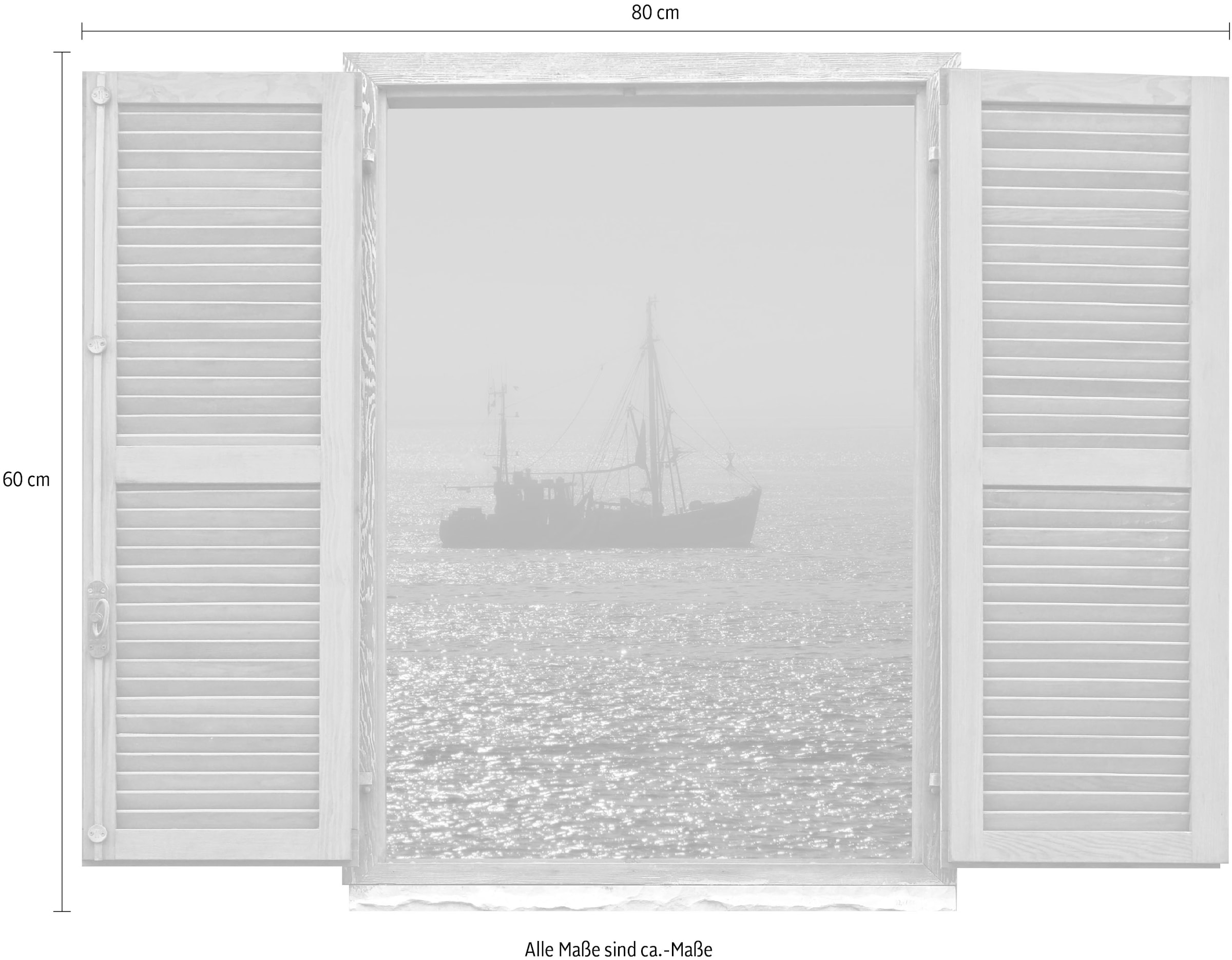 queence Autocollant mural »Schiff im Wasser« Wandsticker, Wandbild, selbstklebend, 3D, Fenster