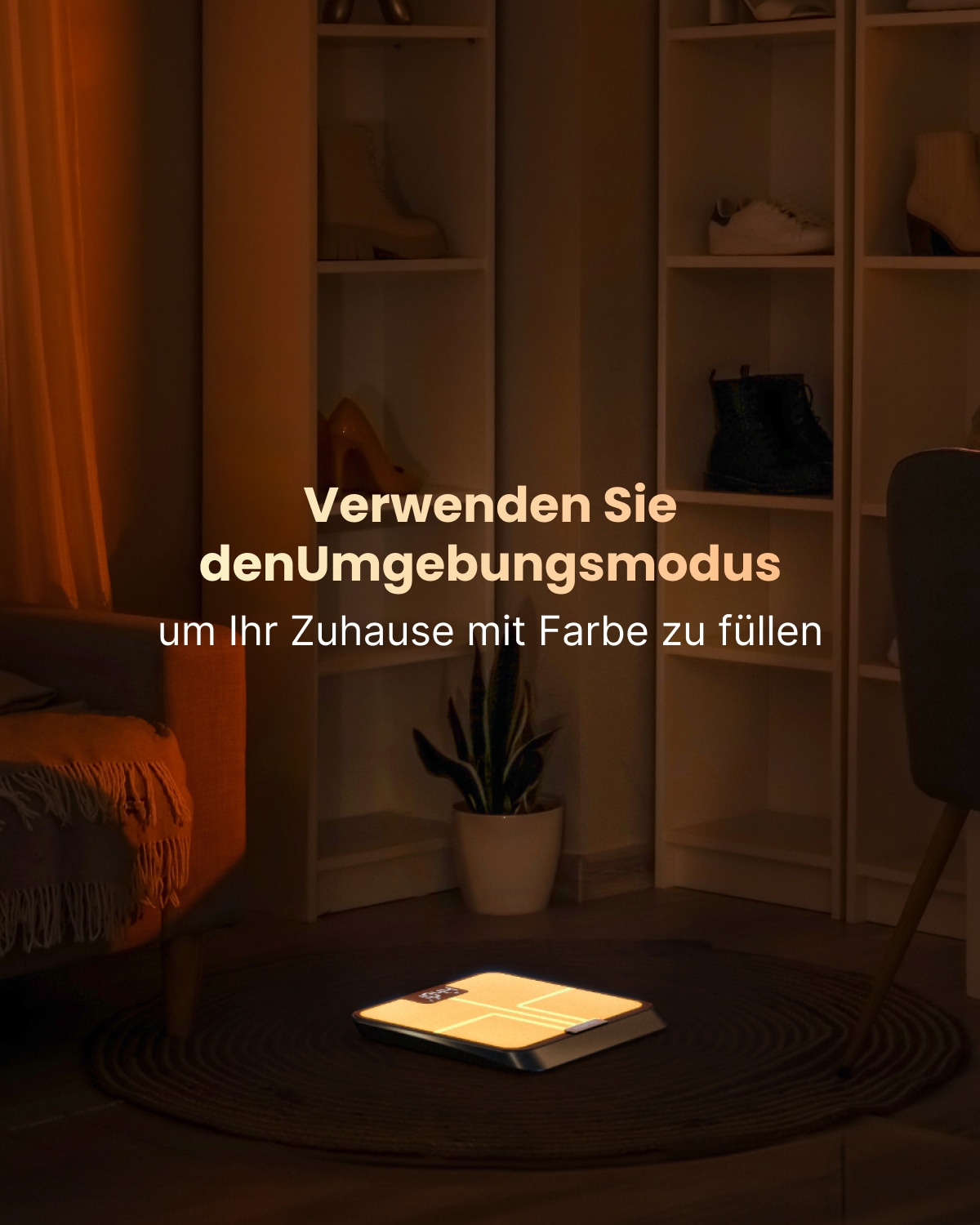 Renpho Personenwaage »Elis Chroma smarte Personenwaage« Lichteffekt der Waagenoberfläche nach Stimmung anpassbar