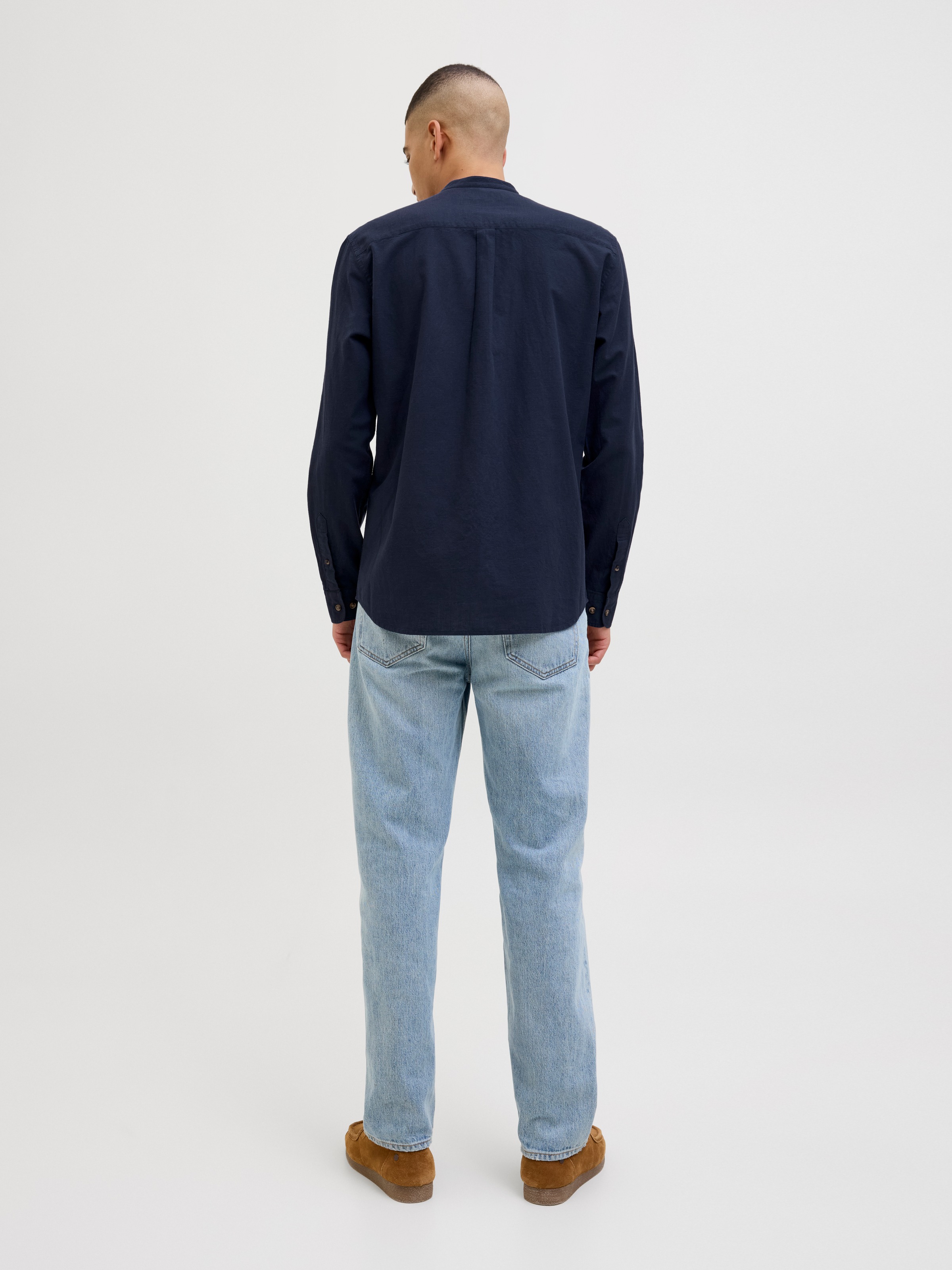 Jack & Jones Chemise à manches longues »JJESUMMER BAND SHIRT LS SN« mit Bandkragen