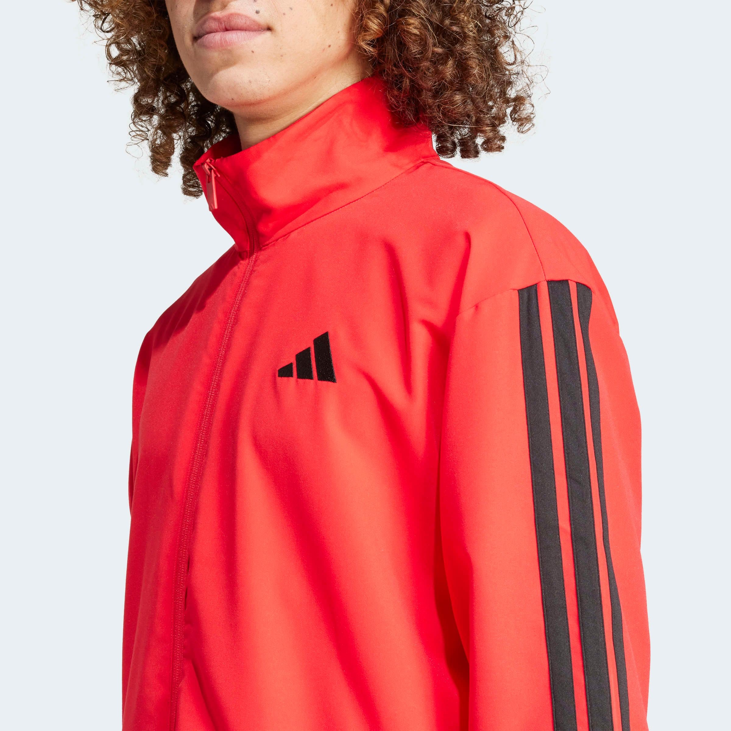 adidas Sportswear Combinaison d'entraînement »3-STREIFEN WOVEN« 2 cuis ensemble deux pièces, en polyester, avec fermeture éclair continue