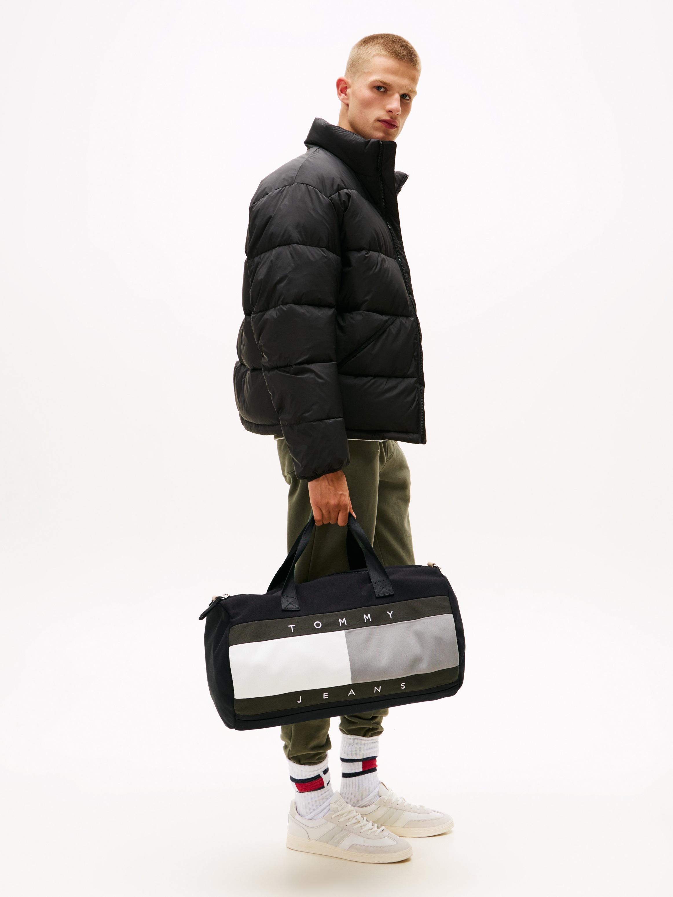 Tommy Jeans Weekender »TJM ARCHIVE DUFFLE« Sac de voyage homme, sac de loisirs, travelbag avec logo plastique