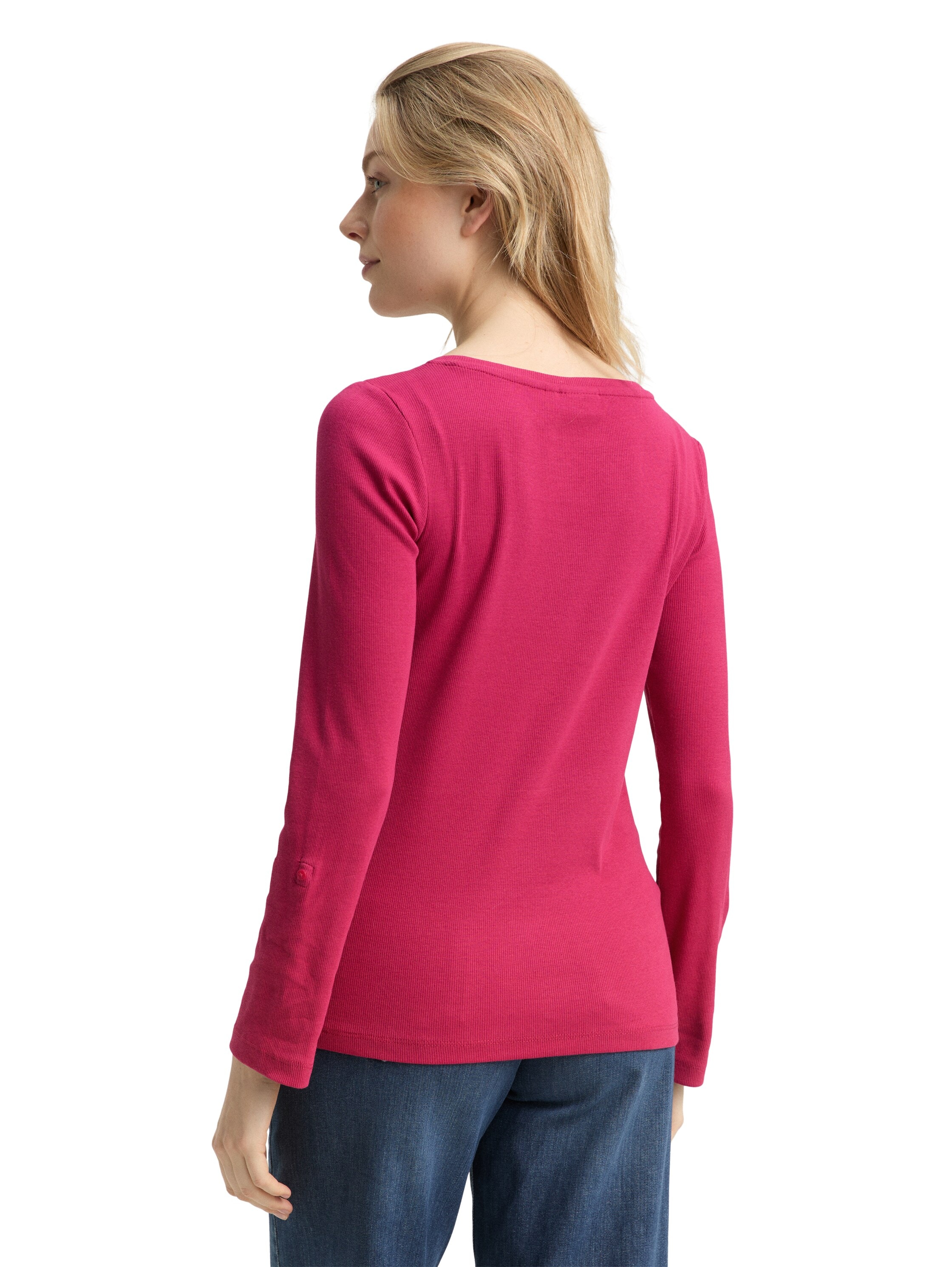 TOM TAILOR T-shirt Henleys , mit Turn-Up-Arm
