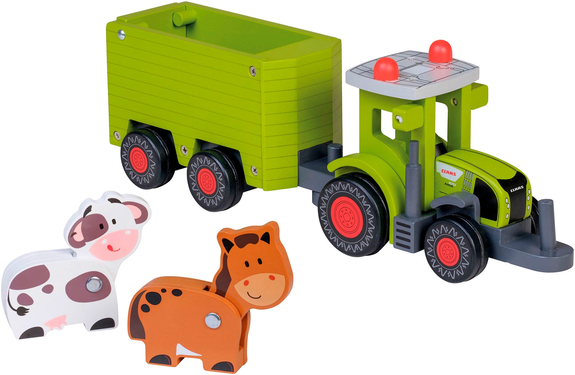 Happy People Spielzeug-Traktor »CLAAS Kids Axion 870« aus Holz, mit Viehanhänger