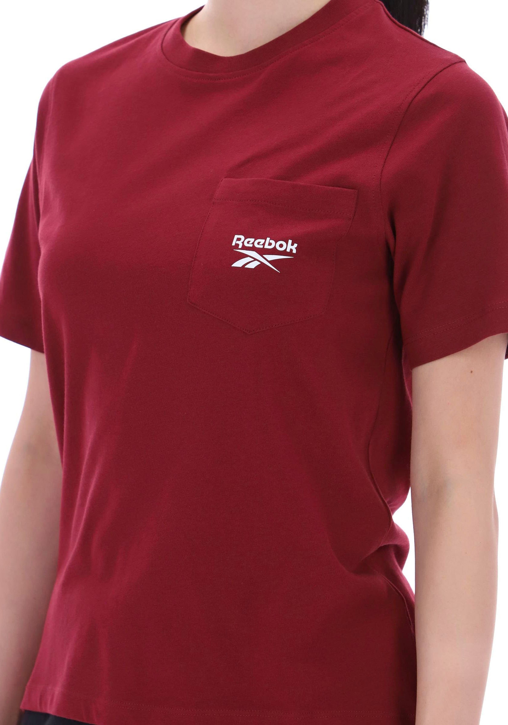 Reebok T-Shirt »LEX SMALL LOGO CRW SS POCKET TEE« mit Rundhalsausschnitt, aus Baumwolle, normale Länge