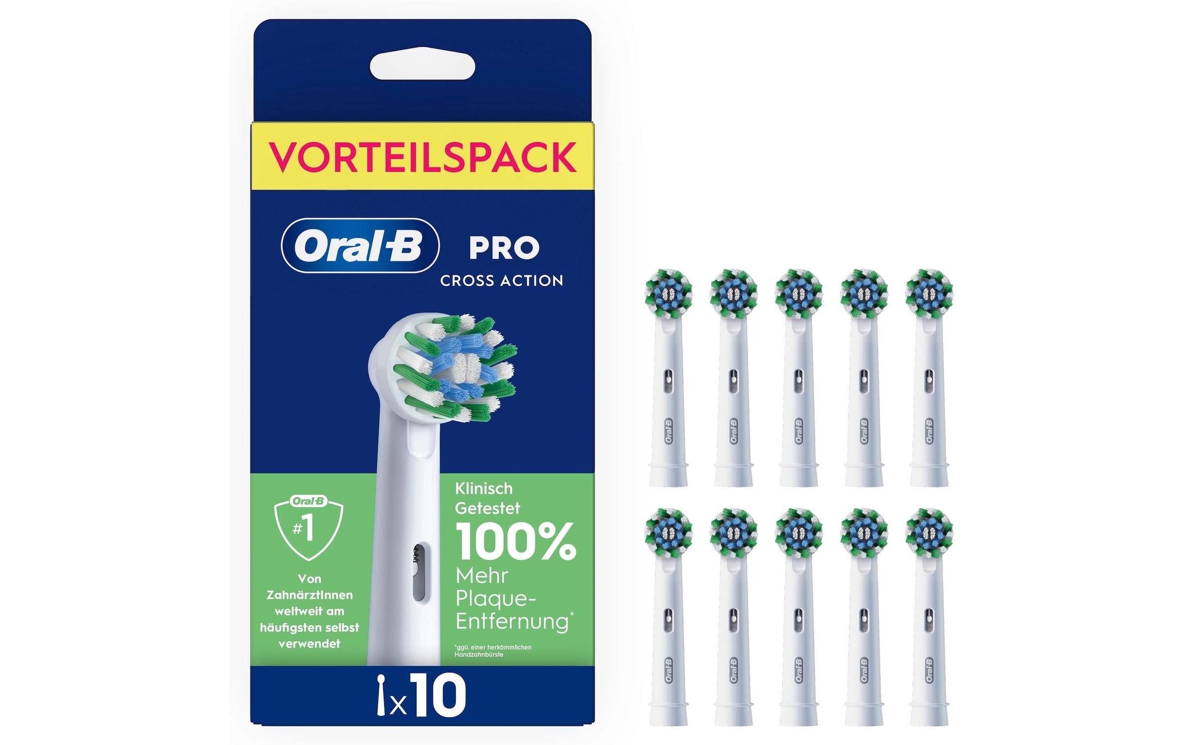 Oral-B Aufsteckbürsten »Pro CrossAction« Zahnreinigung mit innovativen X-förmigen Borsten