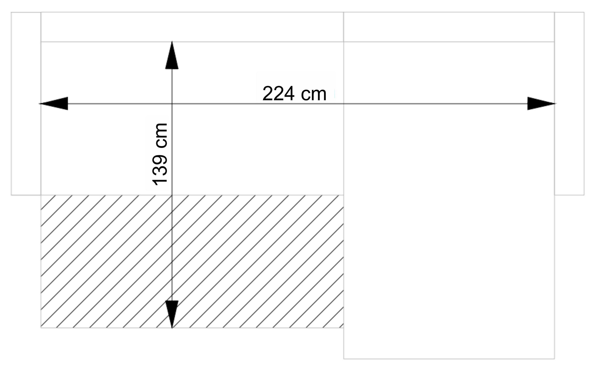 GOODproduct Ecksofa »MERLE, 258 cm, L-Form, traumhafter Cord,« mit Bettfunktion und Bettkasten, Liegefläche 224 x 139