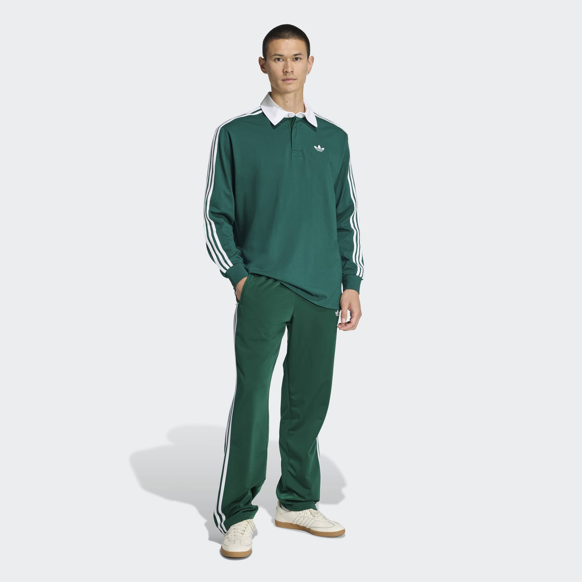 adidas Originals Polo »3-STREIFEN RUGBY LONGSLEEVE POLO« avec bouton-pression, en coton