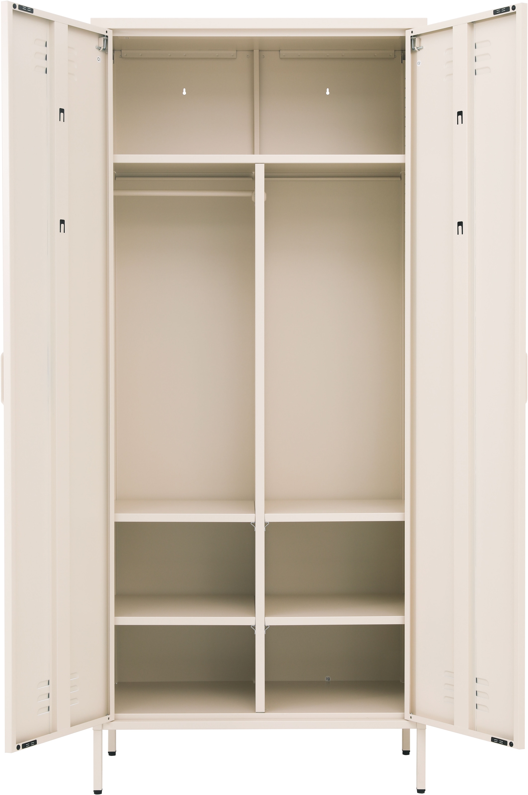 GOODproduct Drehtürenschrank »Kleiderschrank Schrank Metallschrank Mehrzweckschrank Siena Spind« in 4 Farben aus Metall,  in der Höhe verstellbar, abschliessbar