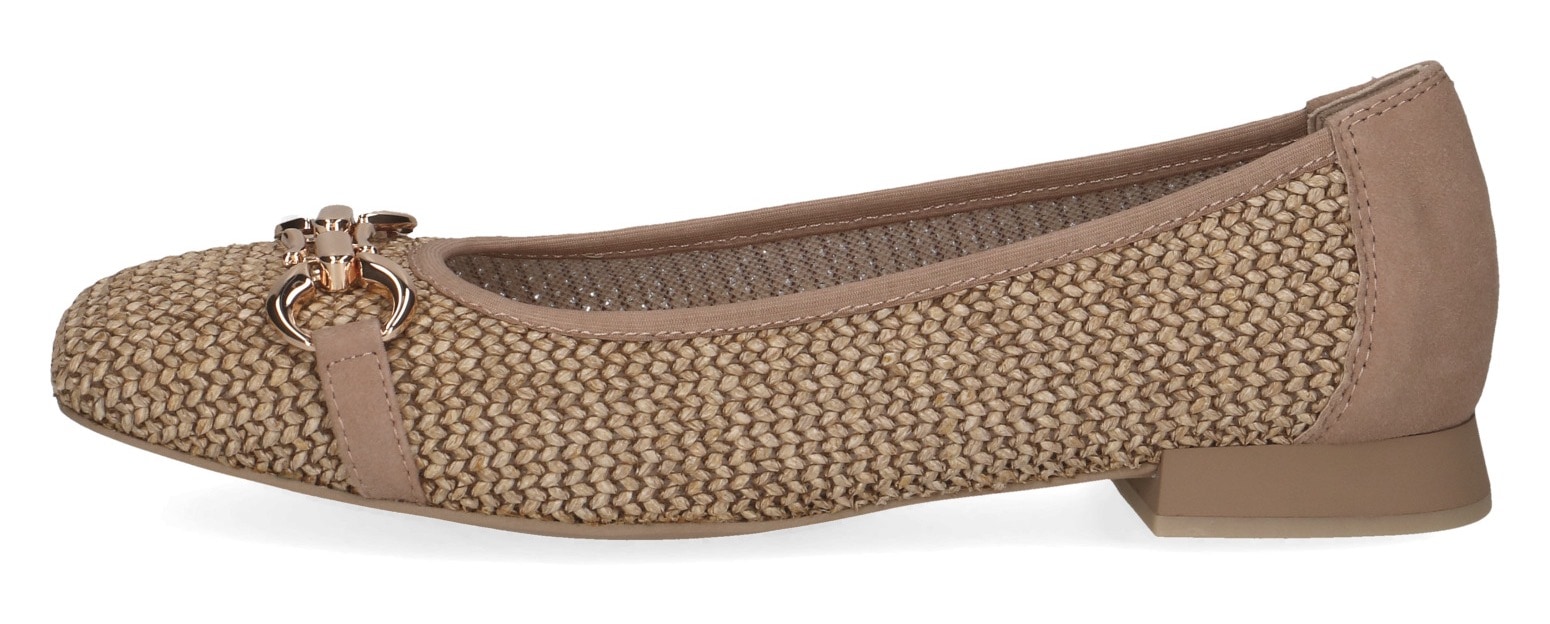 Caprice Ballerine  , Blockabsatz, Bequemschuh, Businessschuh mit Schmuckelement