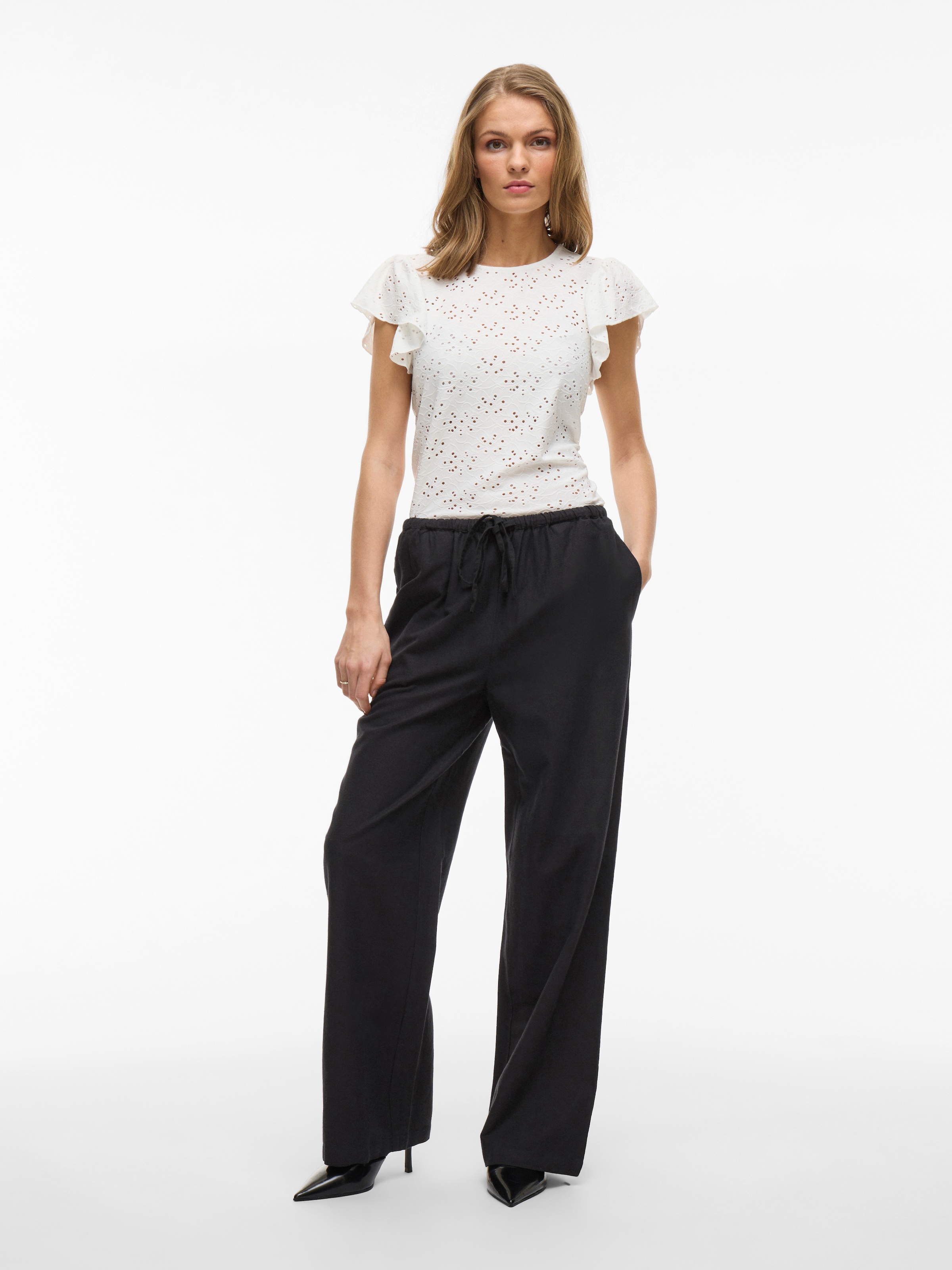 Vila Pantalon à enfiler »VIPRISILLA RW PANTS - NOOS«  pantalon d'été, avec lin