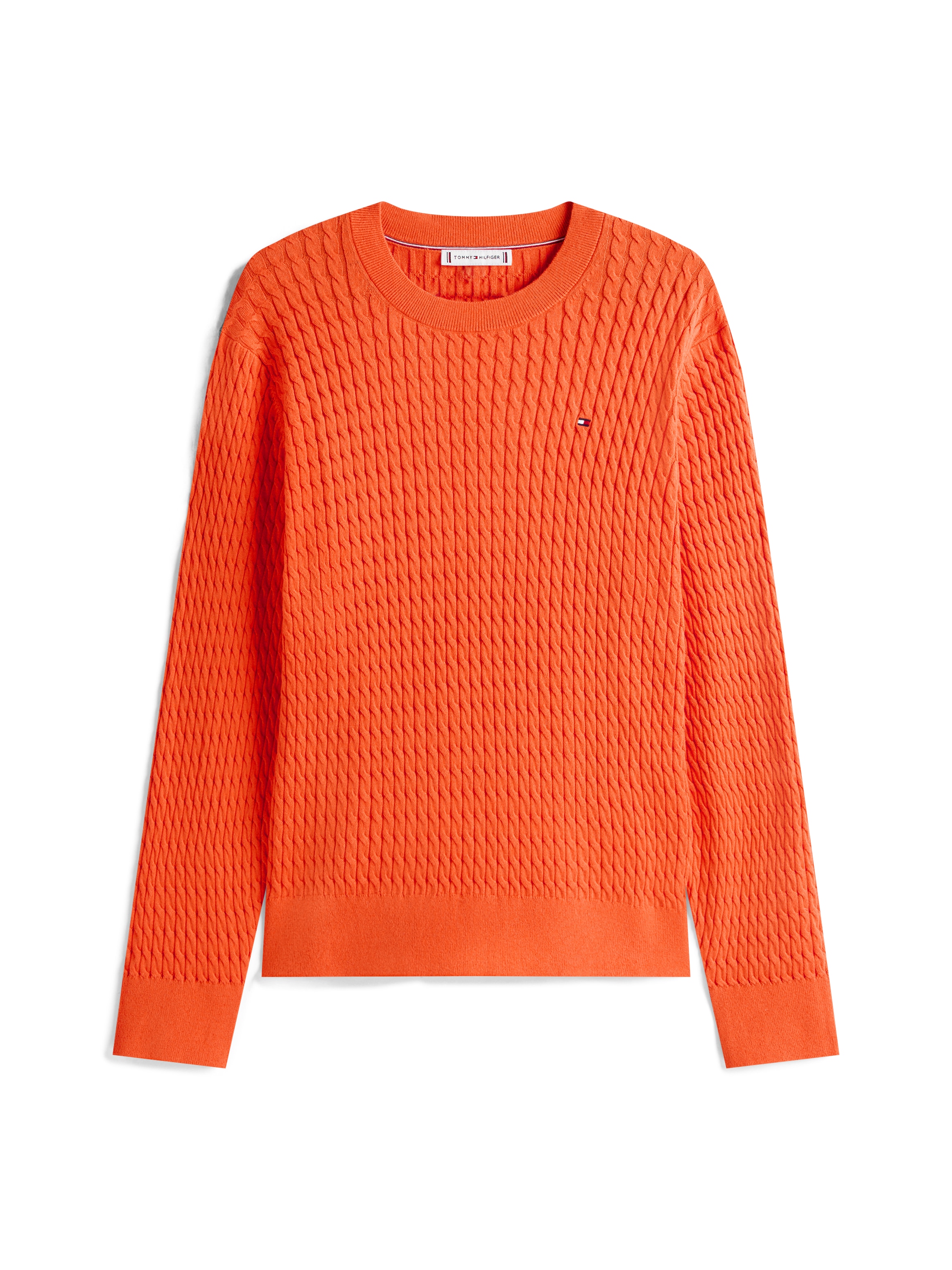 Tommy Hilfiger Curve Strickpullover »CRV CO CABLE FINE GG C-NK LS SWT« in grossen Grössen, mit Zopfmuster