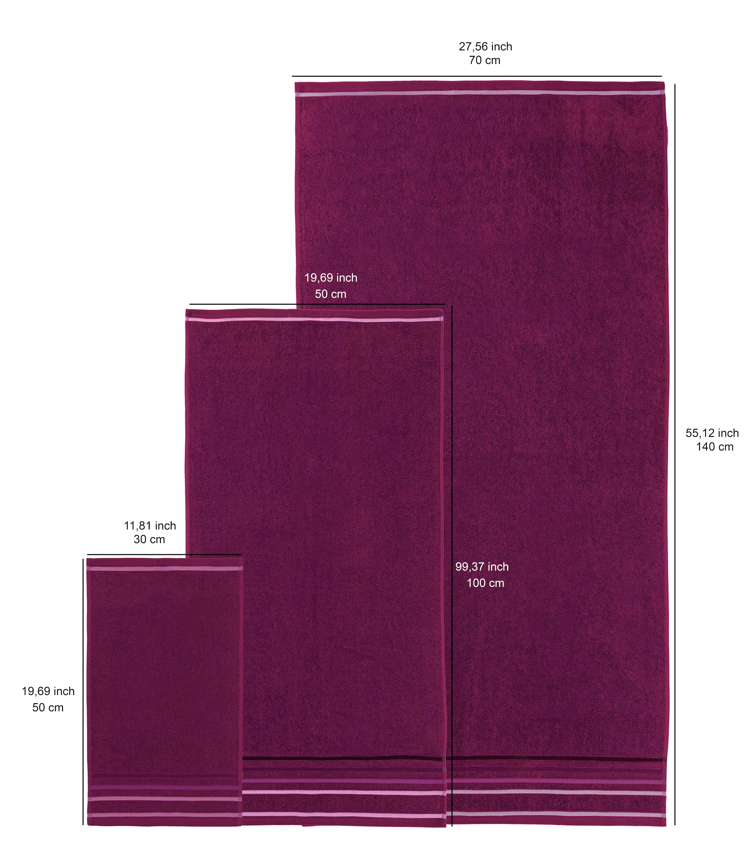 my home Handtuch Set »Niki, Duschtuch, Handtücher und Gästetücher« Set Walkfrottee Handtücher mit mehrfarbiger Streifenbordüre, aus 100% Baumwolle, weich