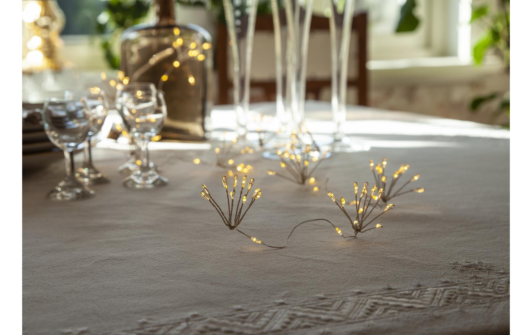 Parforce Traditional Hunting LED-Lichterkette »Lichterkette Dew Drop Flower, 45017 m, 120 LEDs, Silber«