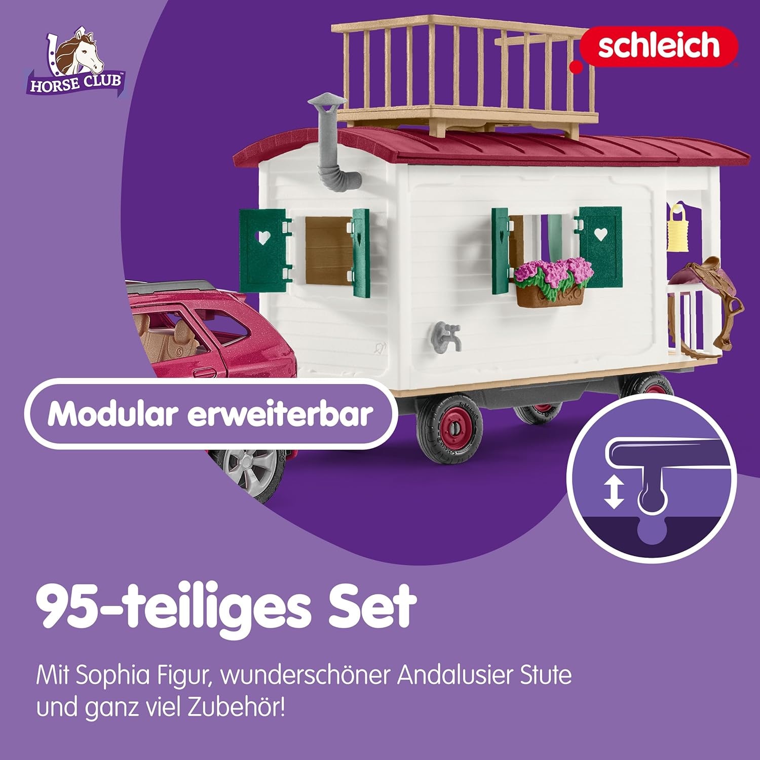 Schleich® Monde de jeu »HORSE CLUB, Wohnwagen für geheime Club-Treffen (42593)«