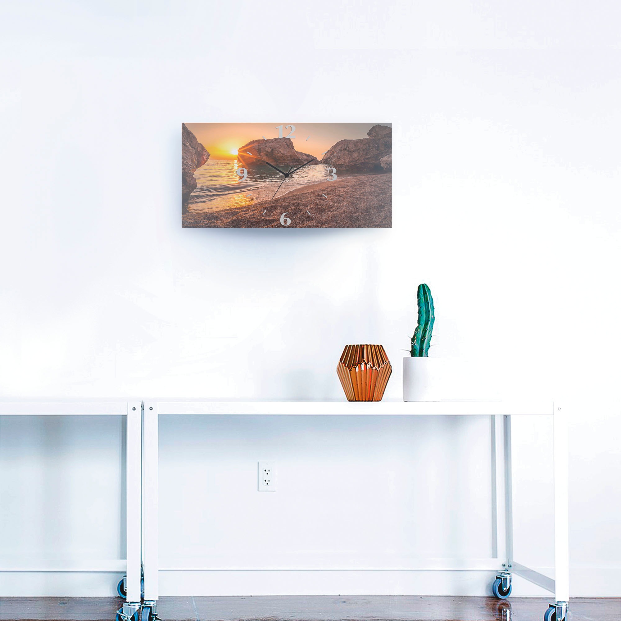 Artland Horloge murale »Sonnenuntergang und Strand« wahlweise mit Quarz- oder Funkuhrwerk, lautlos ohne Tickgeräusche