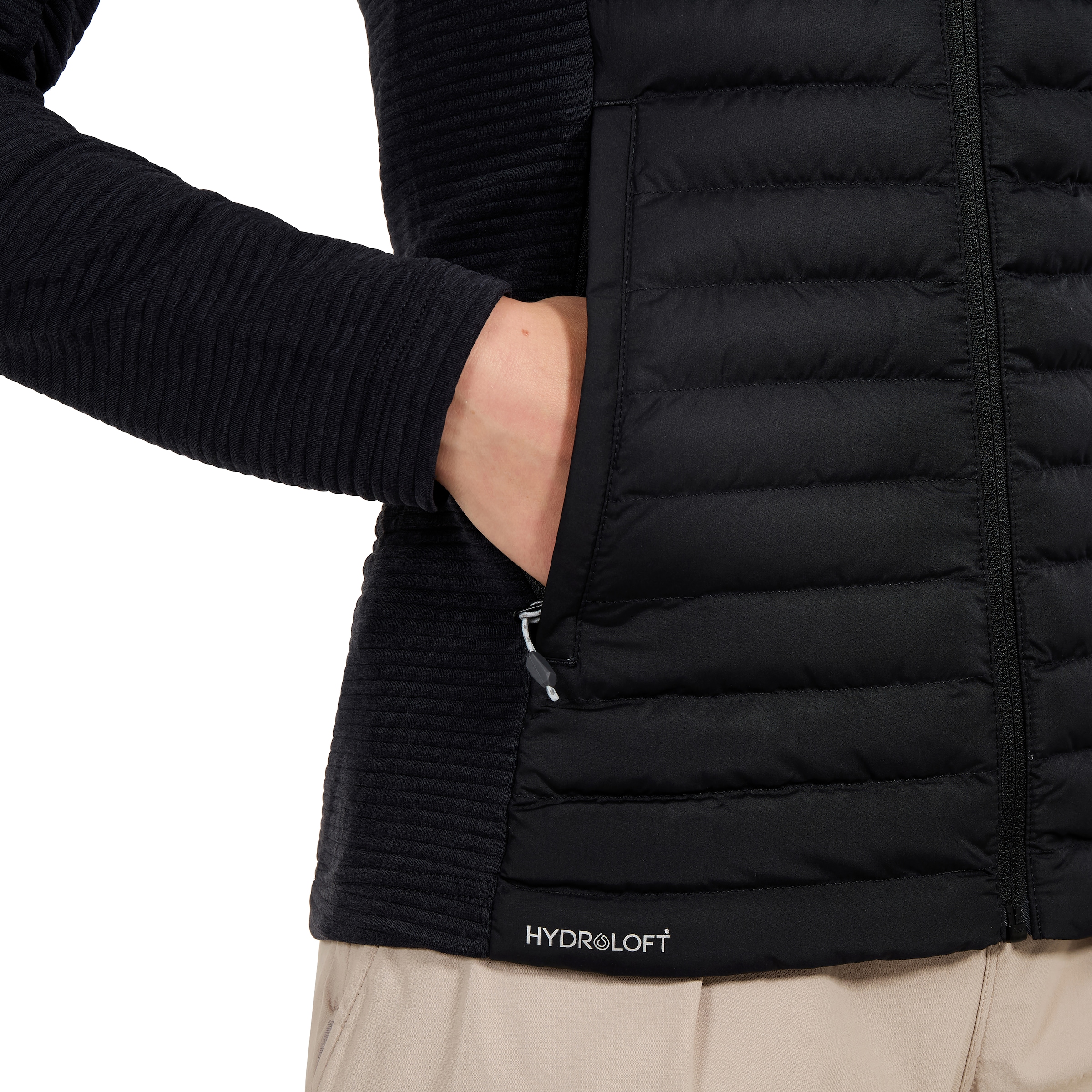 Berghaus Hybridjacke »NULA HYBRID JACKET« mit Kapuze Hydroloft® Isolierung, Strickfleece-Einsätze, leicht verstaubar