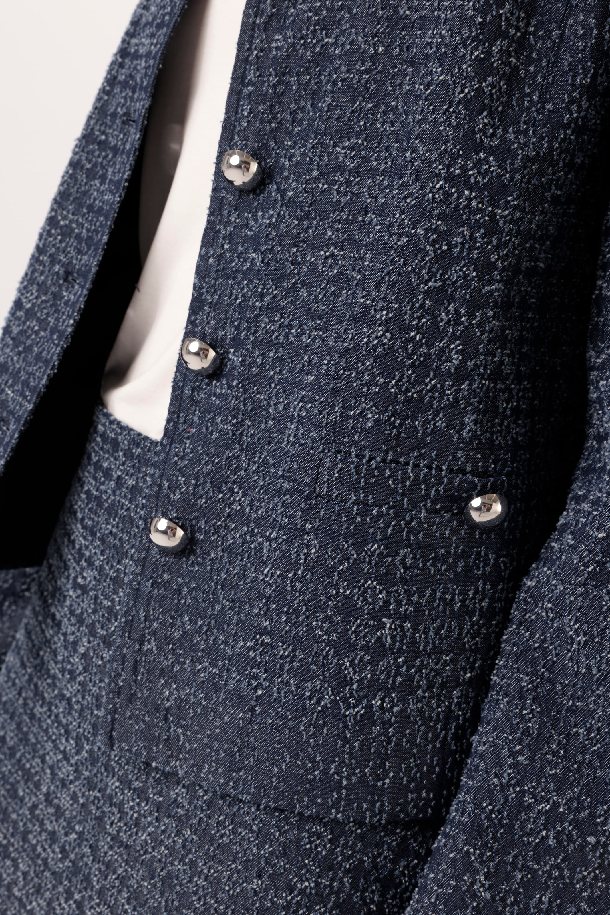 Aniston CASUAL Blazer court en denim jacquard structuré - NOUVELLE COLLECTION