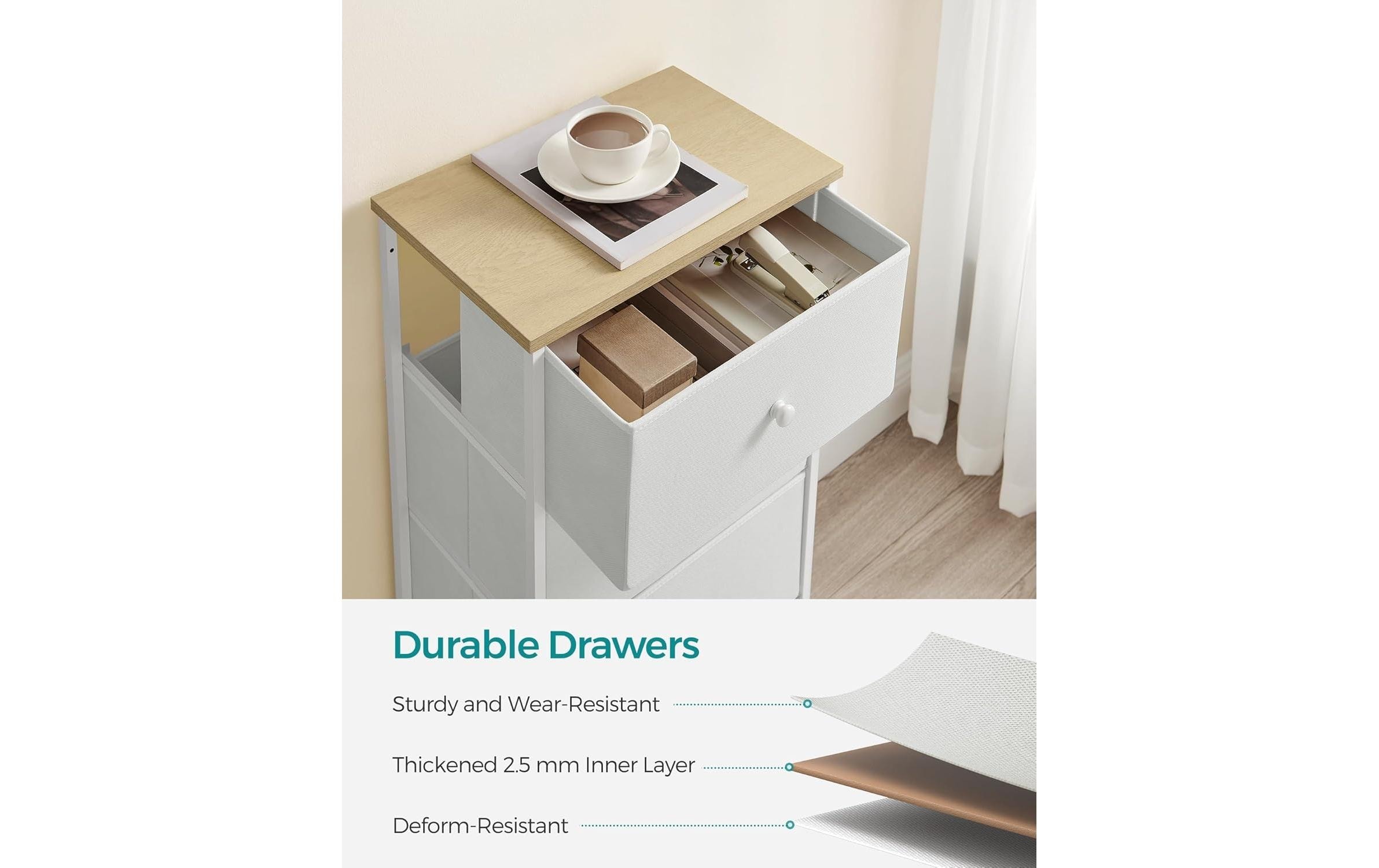 SONGMICS Commode »mit vier Schubladen 30 x 91.7 cm«