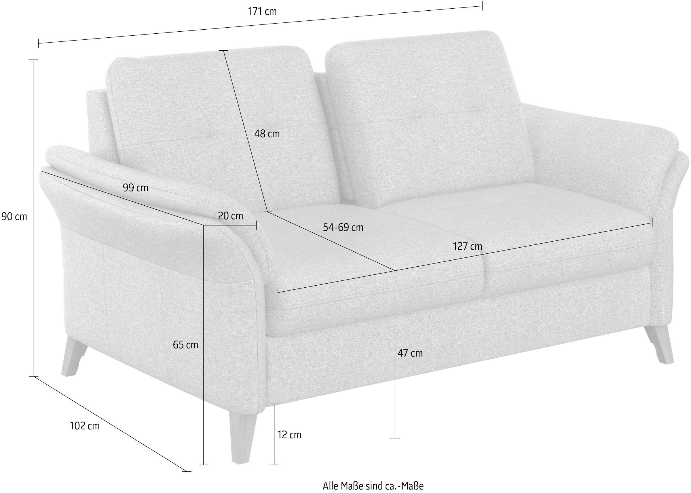 sit&more 2-Sitzer »Göteborg« inklusive Sitztiefenverstellung und Federkern