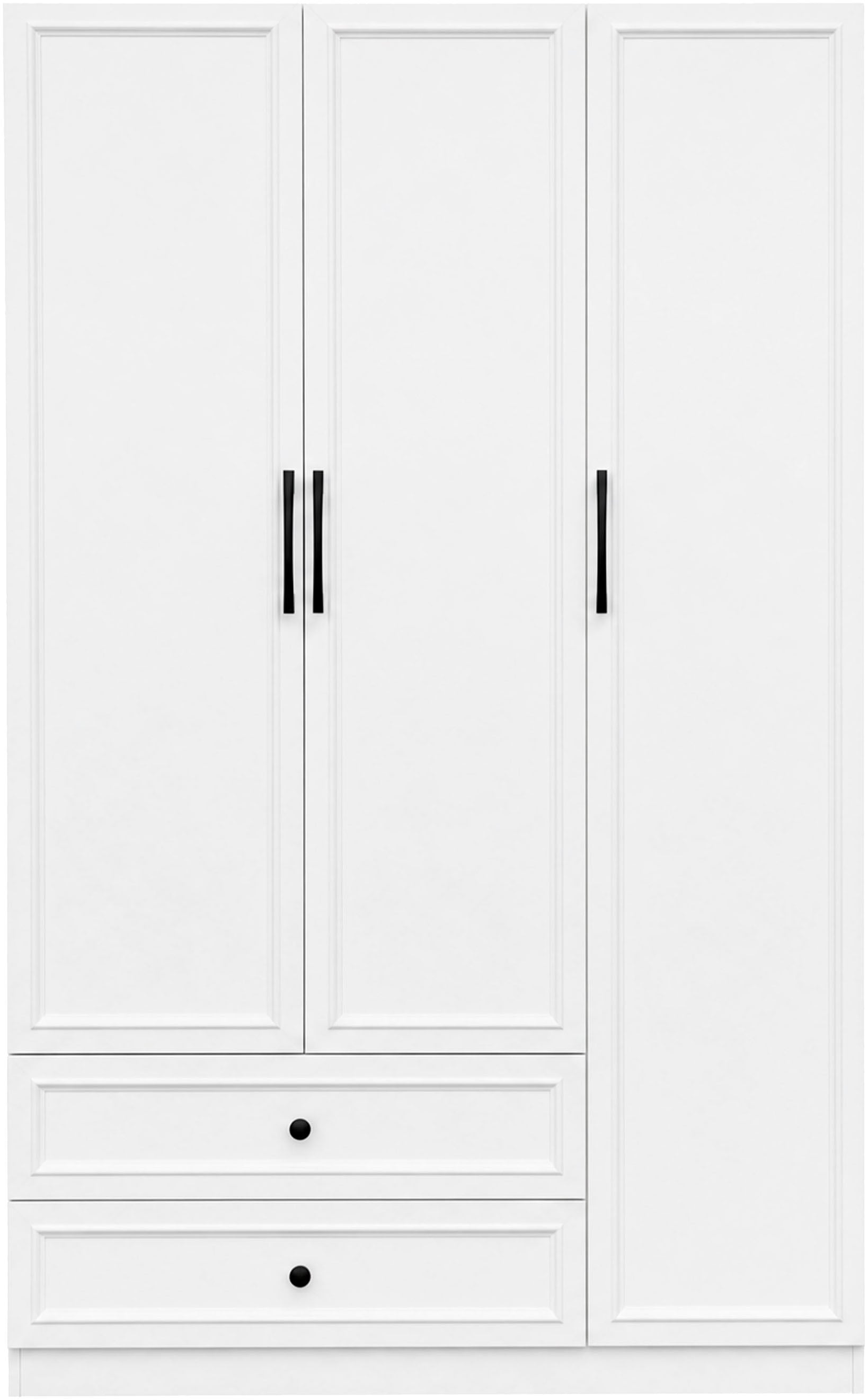 GOODproduct Kleiderschrank »Arrian 120 cm Weiss | 3-türiger Drehtürenschrank im Landhausstil« Zeitloses Landhausdesign trifft auf durchdachte Stauraumlösungen