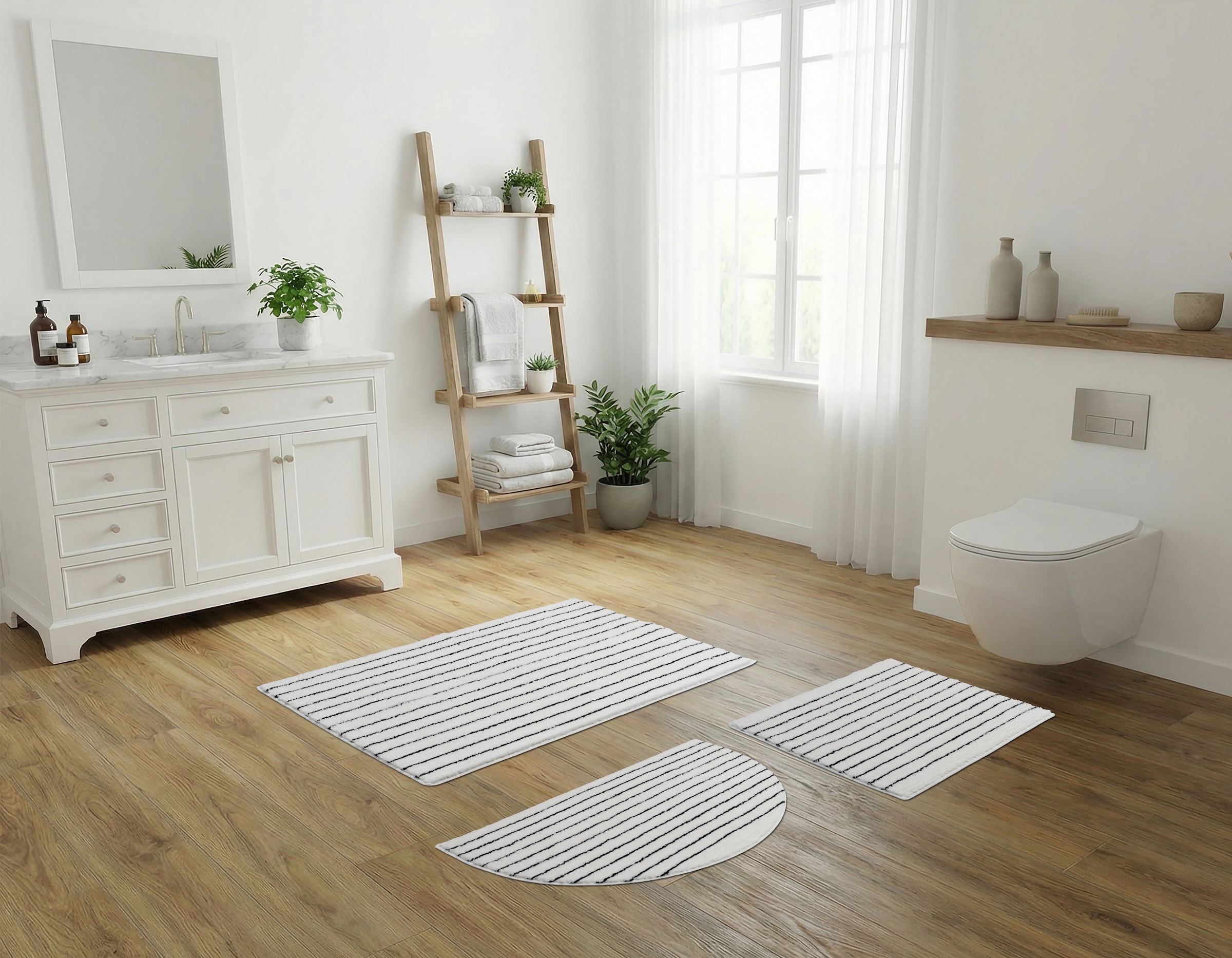 LeGer Home by Lena Gercke Badematte »Tamsin, Badvorleger, Badezimmer Teppich, Duschvorleger« Höhe 10 mm rutschhemmend beschichtet fussbodenheizungsgeeignet | schnell trocknend Streifen, modern