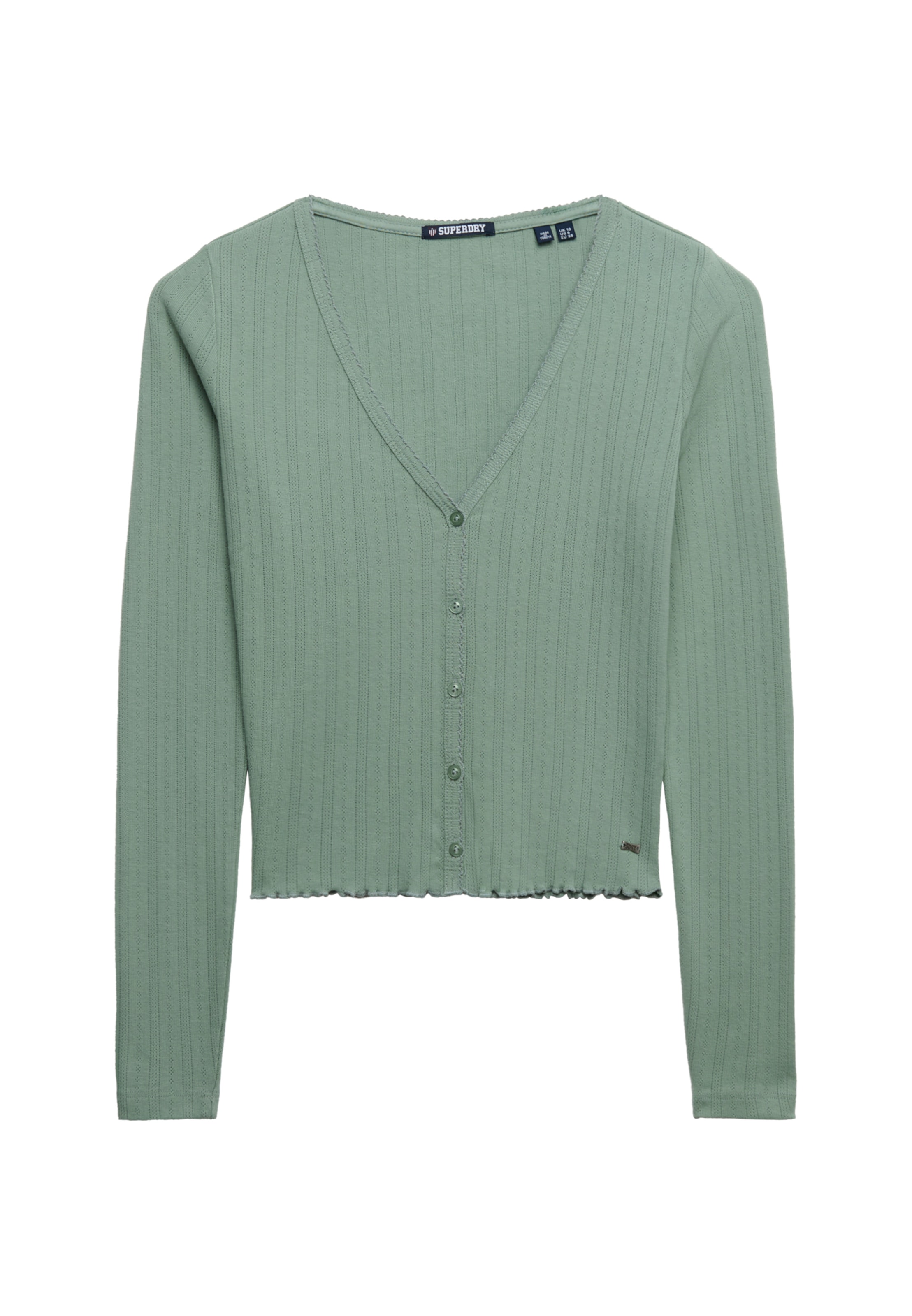Superdry Cardigan »ATH ESS POINTELLE CARDIGAN« Pointelle Muster, Baumwolle, Jerseyqualität, skinny fit