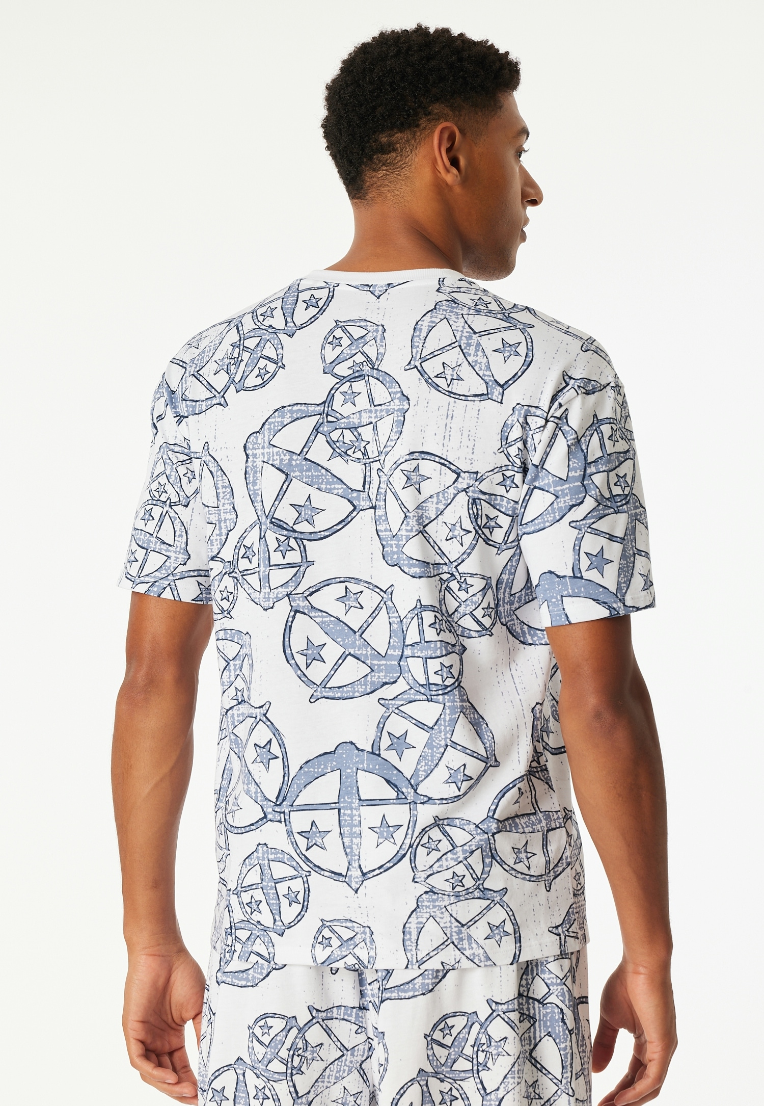 Schiesser T-shirt à manches courtes »Schiesser 150 Years« Rundhalsausschnitt, Baumwolle, Allover-Print