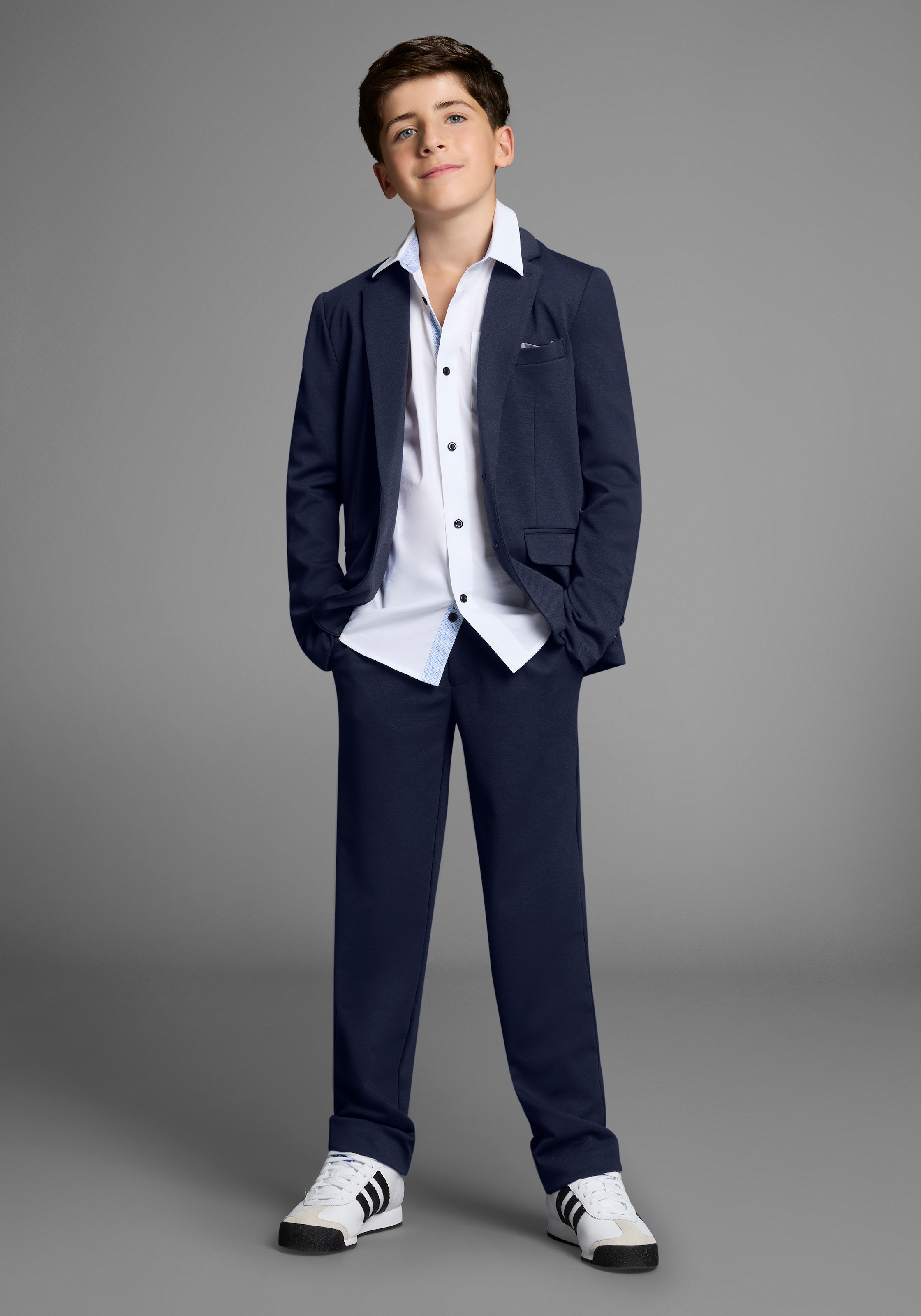 Bruno Banani Costume »2tlg. Jersey Anzug für Jungen« Ensemble, Sakko & Hose, 2 cuis tlg. Basique Für jeden Anlass passend. Eleganter Jersey Anzug für TEENS

