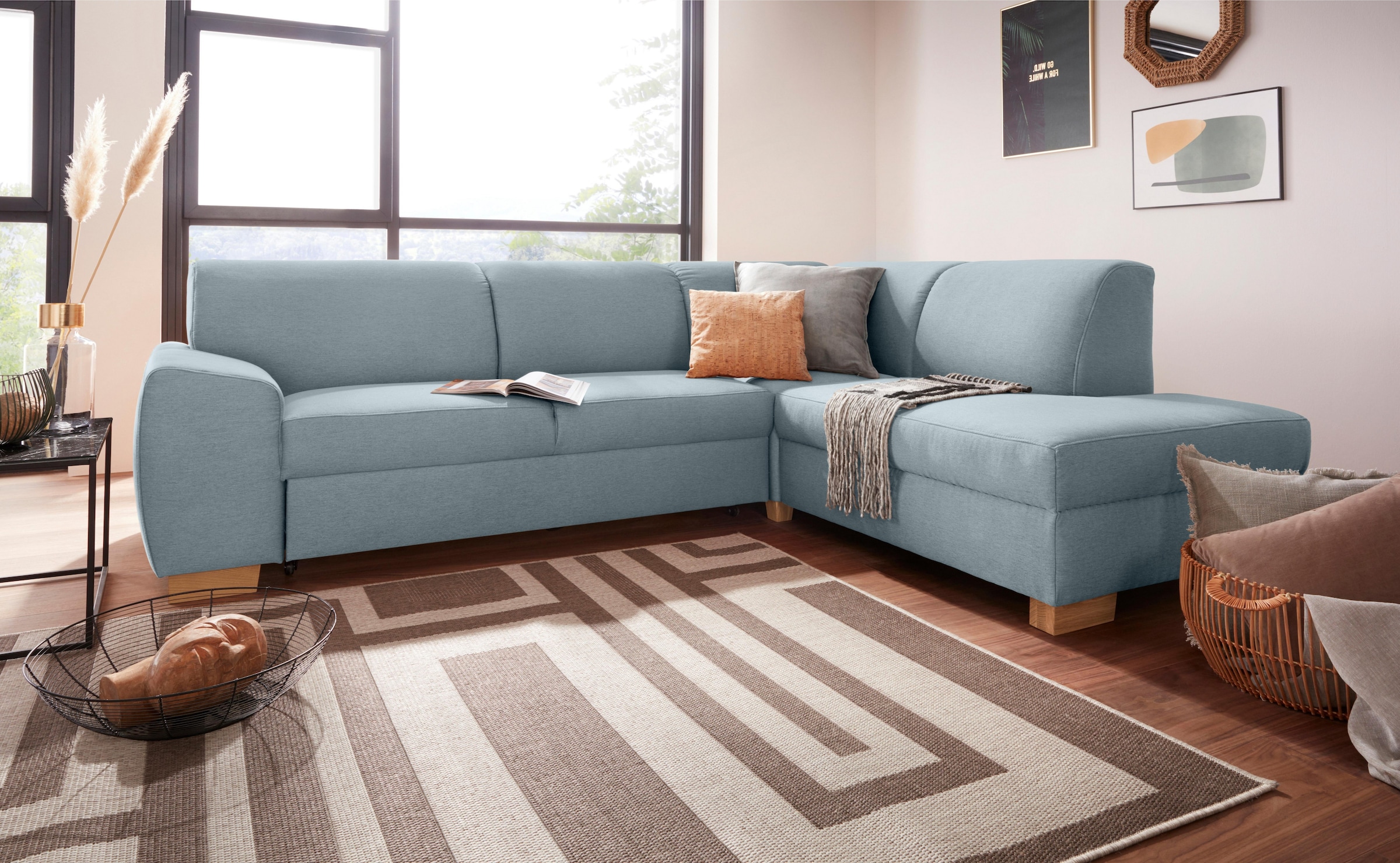 DOMO collection Ecksofa »Incanto kubische Formensprache, komfortabel, L-Form« wahlweise mit Bettfunktion