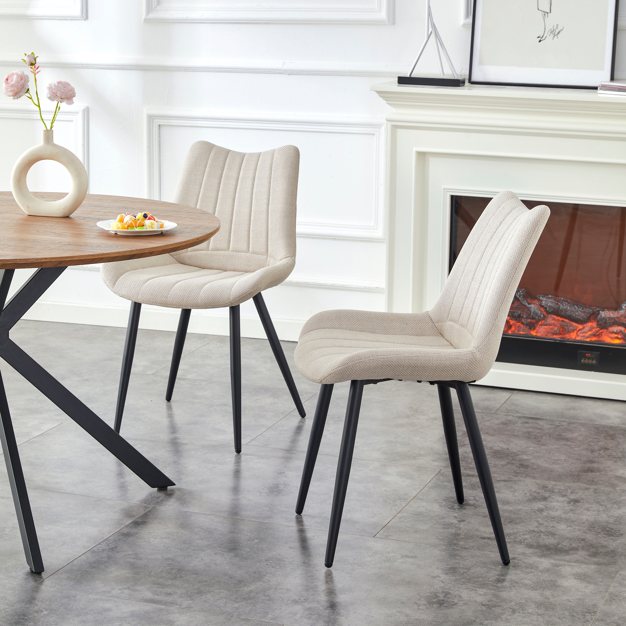 Home affaire Chaise de salle à manger »DAWSON, 2er Set, mit Metallgestell in matt schwarz« (Ensemble) 2 cuisin verschiedenen Farben, Belsatbarkeit pro Stuhl 120 kg