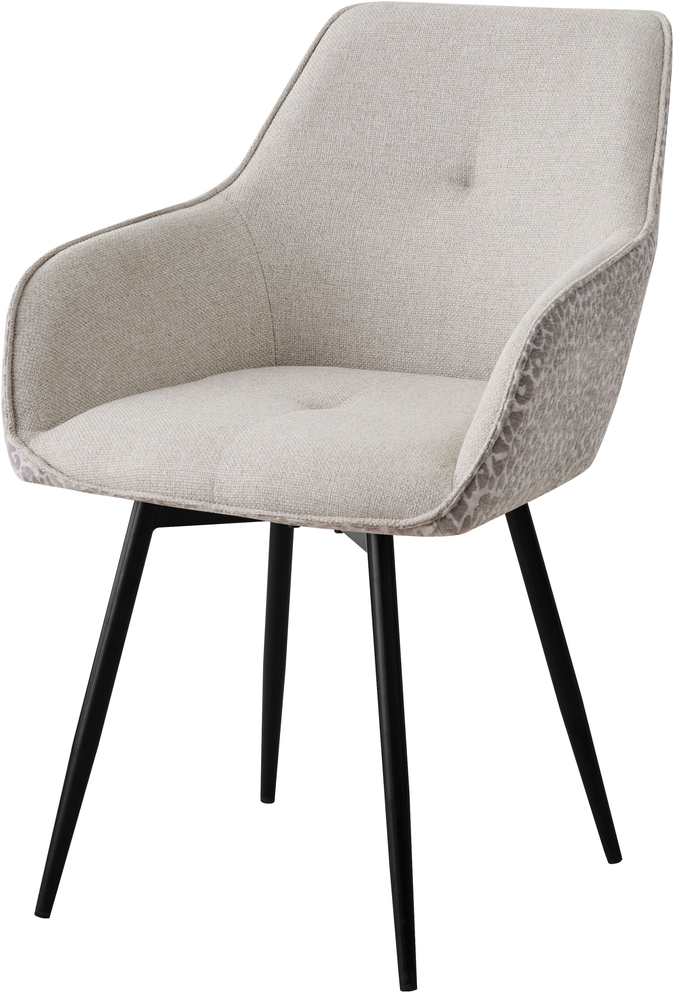 GOODproduct Esszimmerstuhl »Lincoln« (Set) 2 Stk.moderner Stuhl mit Leopardenlook, Webstoff und 360°-Drehfunktion