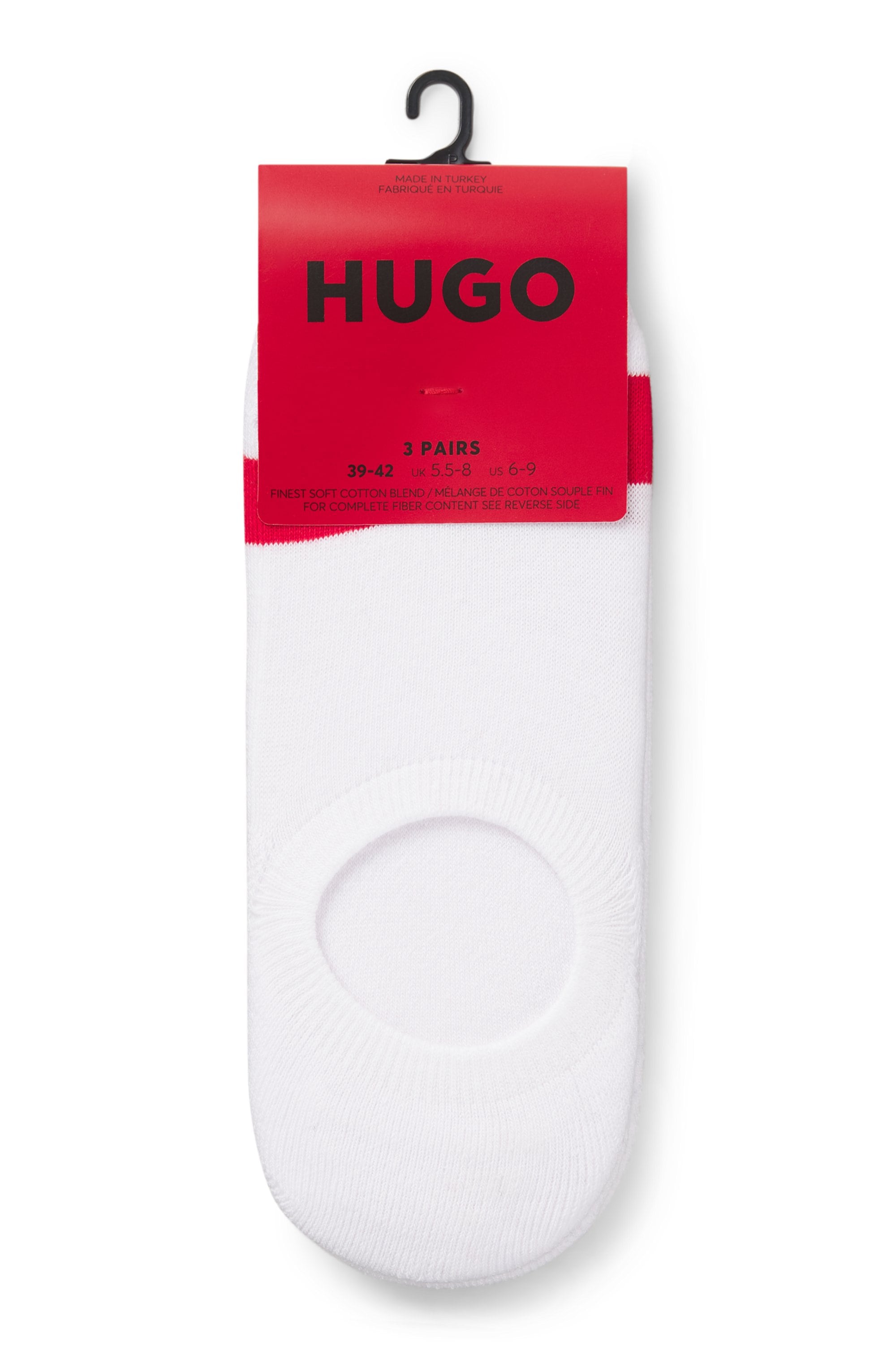 HUGO Underwear Chaussettes d'affaires »3P LC PLUSH TAPE CC« Paquet, lot de 3, 3 cuis tlg. avec broderie logo HUGO sur bande rouge