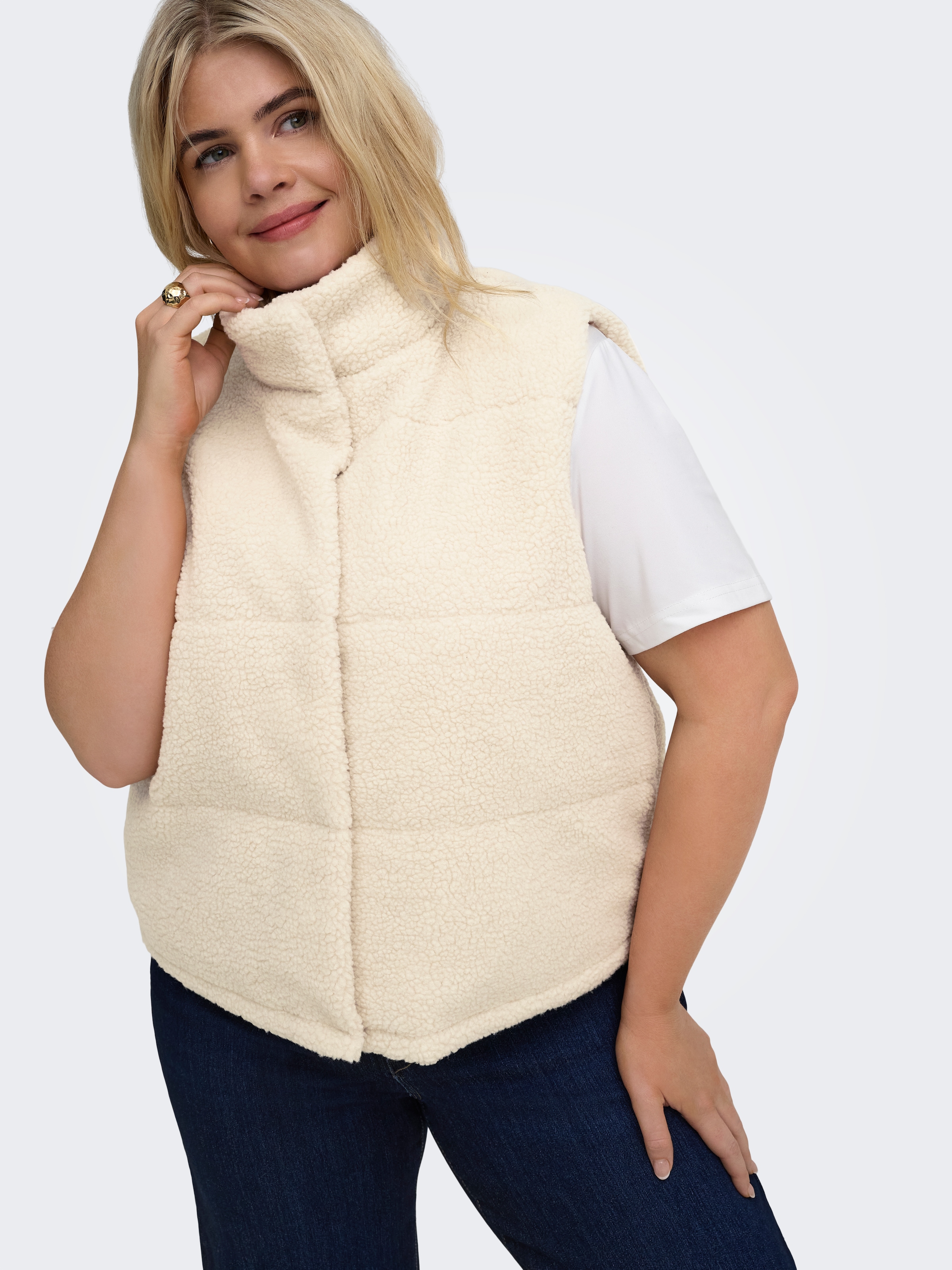 ONLY CARMAKOMA Plüschweste »CARSANDRA TEDDY WAISTCOAT OTW NOOS« Kunstfaser