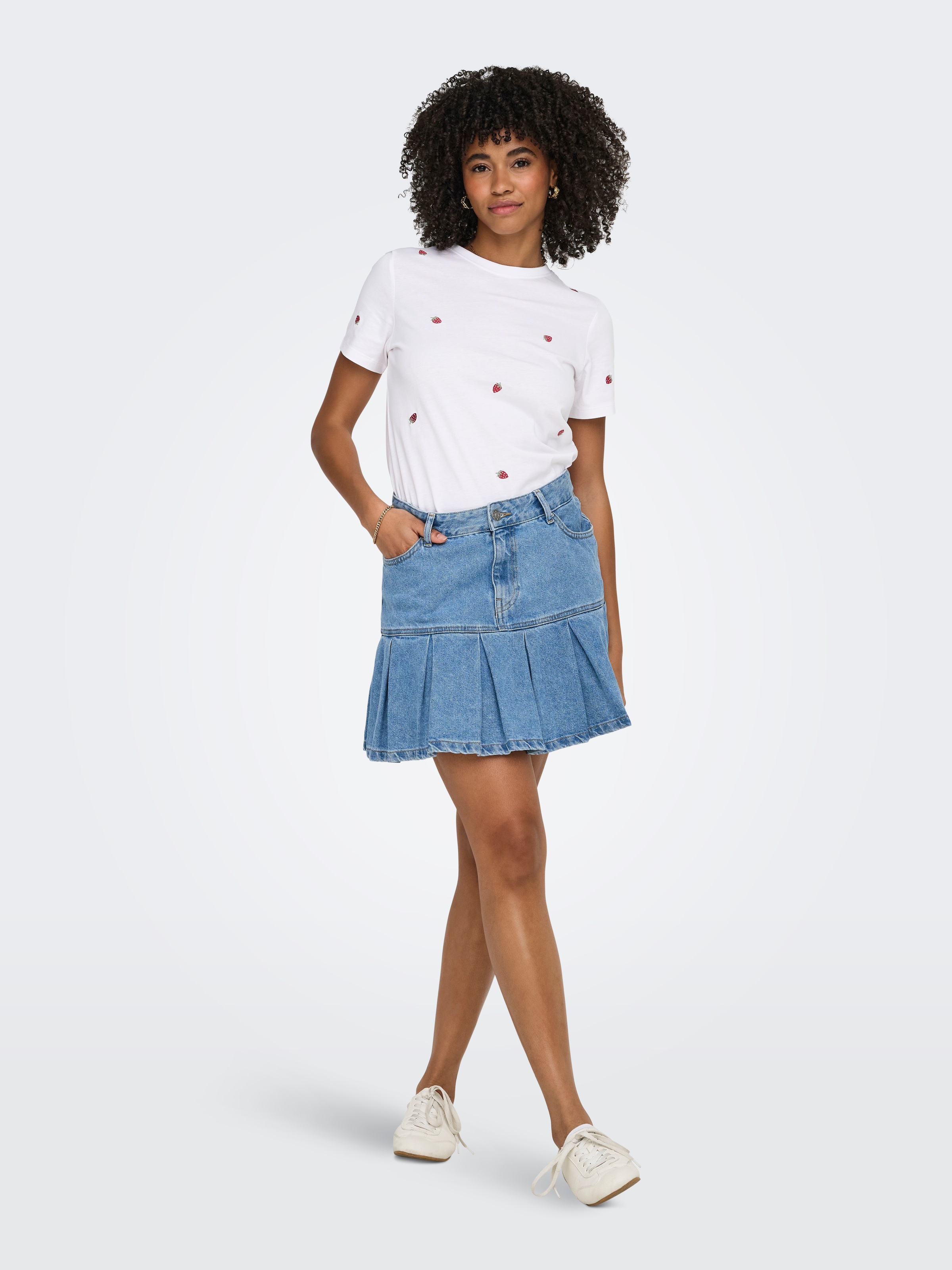 ONLY Jeansrock »ONLEMERSON REG PLEATED DNM SKIRT TAI« Baumwolle, Regular Waist