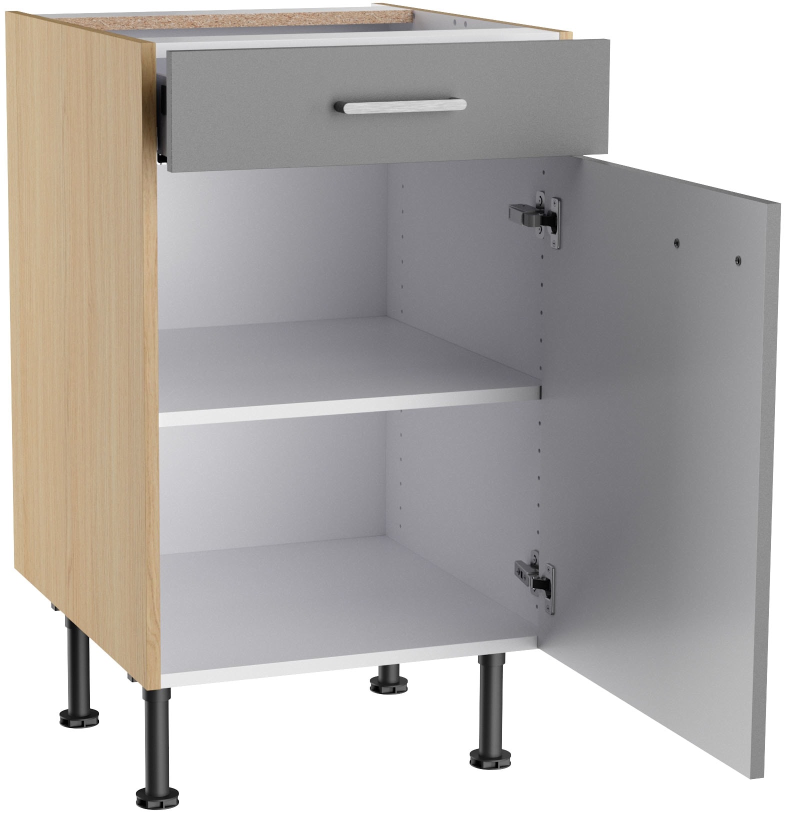 KOCHSTATION Unterschrank »KS-Lucy« Breite 50 cm, höhenverstellbare Füsse, Soft-Close
