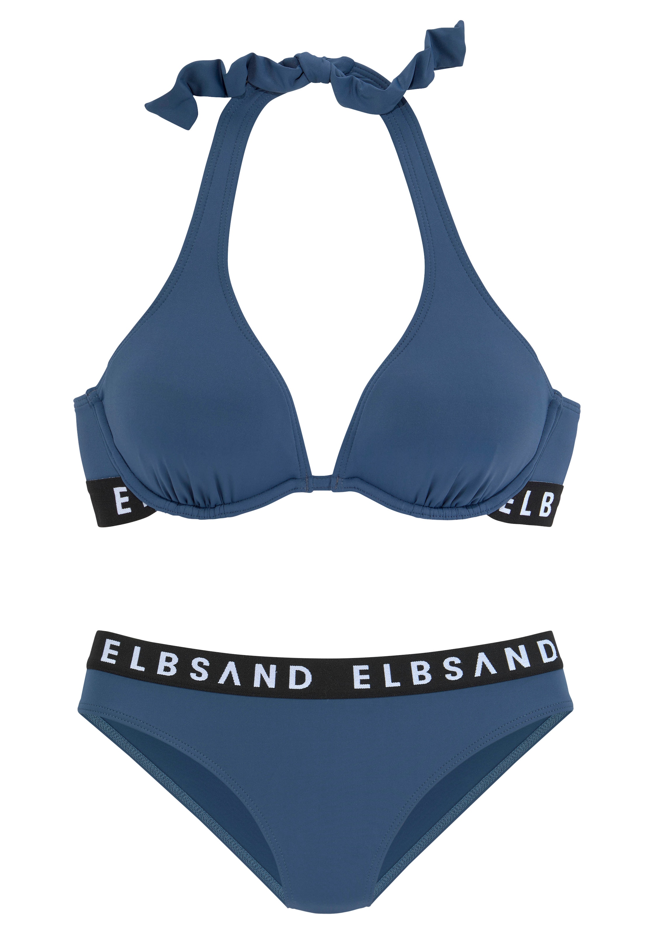 Elbsand Bügel-Bikini mit Markenschriftzügen in Kontrastfarbe