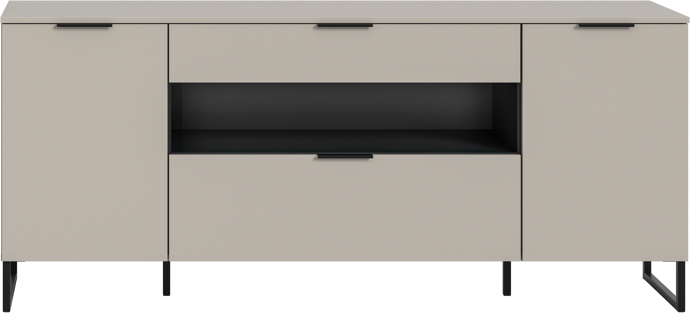 Home affaire Sideboard »ADIO, Breite 185cm, 2 Türen, 1 Schubkasten, 1 Klappe, mit Metall-Kufen« 1 cuis tlg. Highboard, Kommode, Lowboard, Schrank, Wohnzimmerschrank, Anrichte