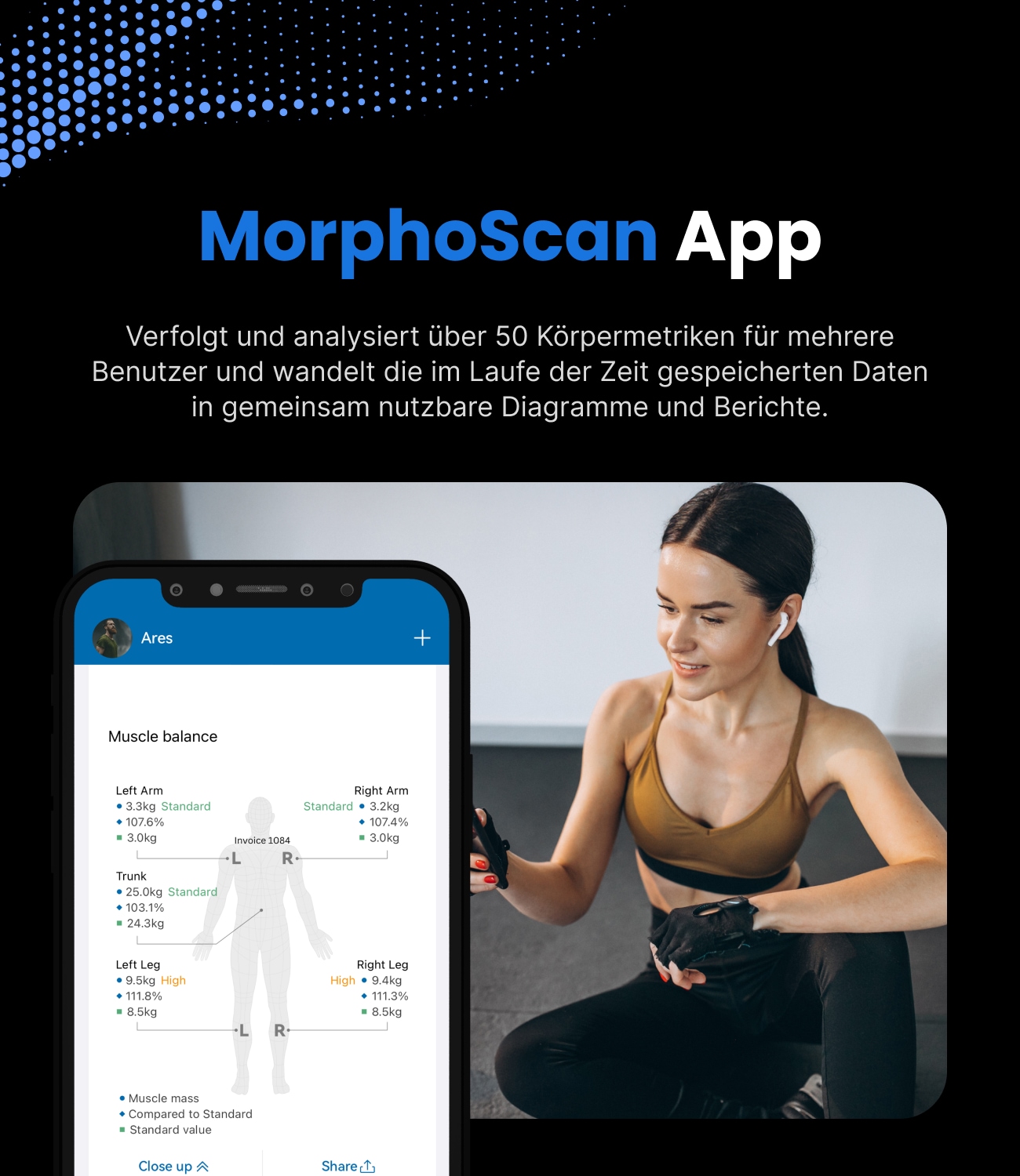 Renpho Pèse-personne d'analyse corporelle »Morpho Scan Körperanalysewaage« Mehrere Messungen und umfassende Gesundheitsanalyse