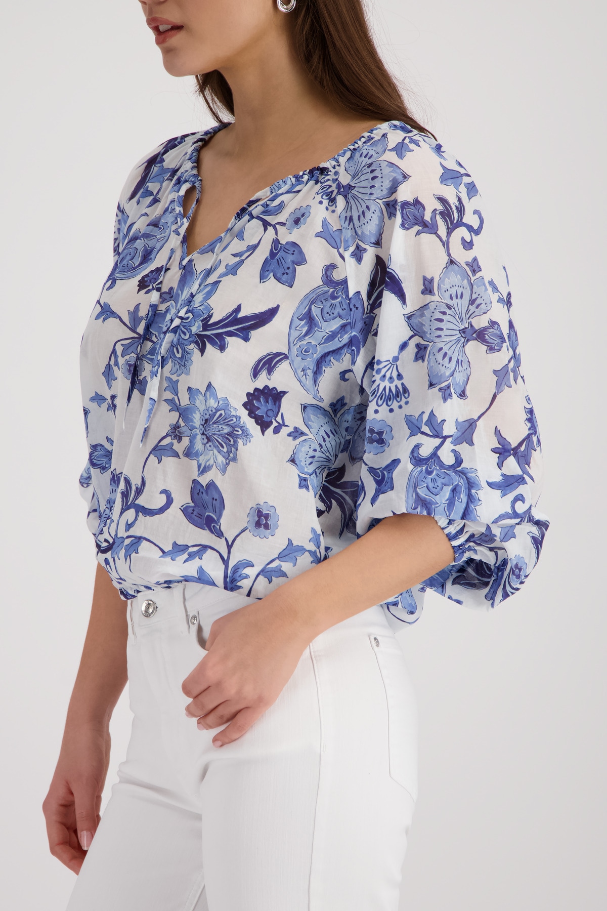 Monari Blouse à manches longues »Bluse Blumendruck allover« coupe régulière avec motif floral