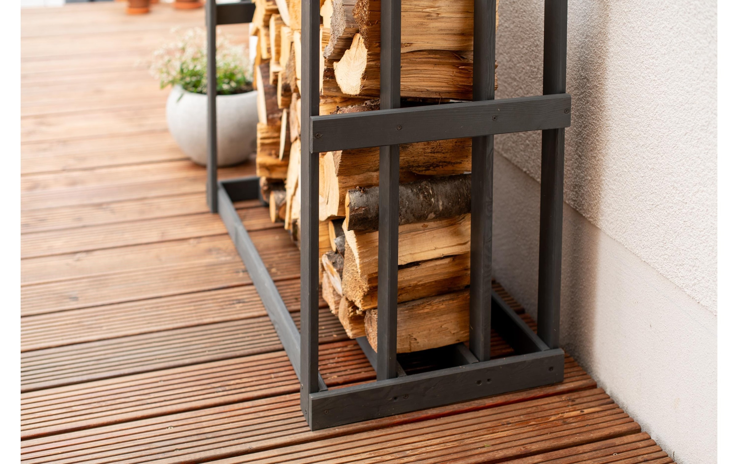 WESTMANN Étagère pour bois de cheminée »Harald« anthracite, LxPxH : 108x52x106cm