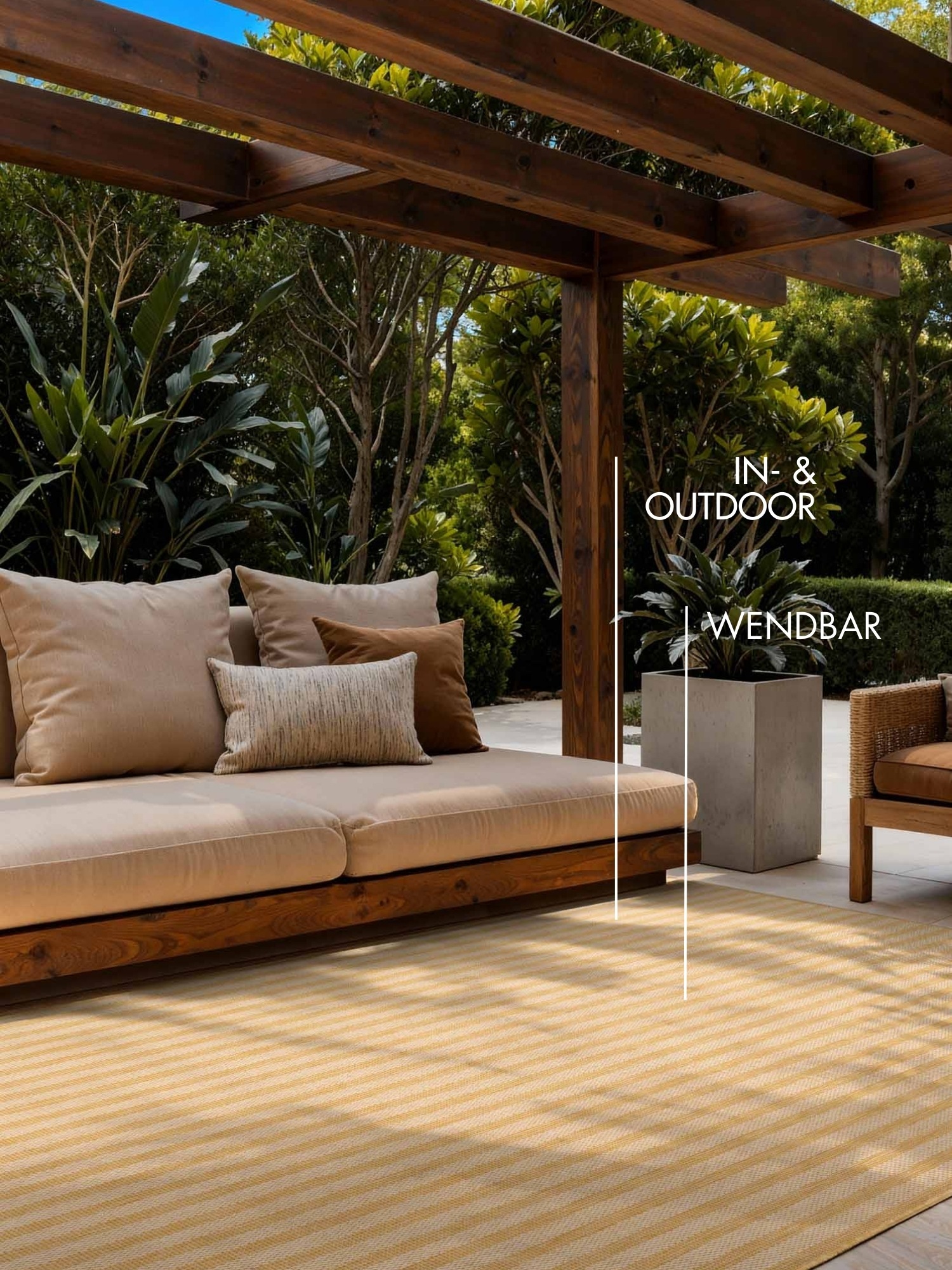 Ted Baker Teppich »Linley , Wendeteppich« rechteckig 8 mm Höhe Designteppich, Wetterfest, Pflegeleicht, Modern, Wohnzimmer, Terrasse