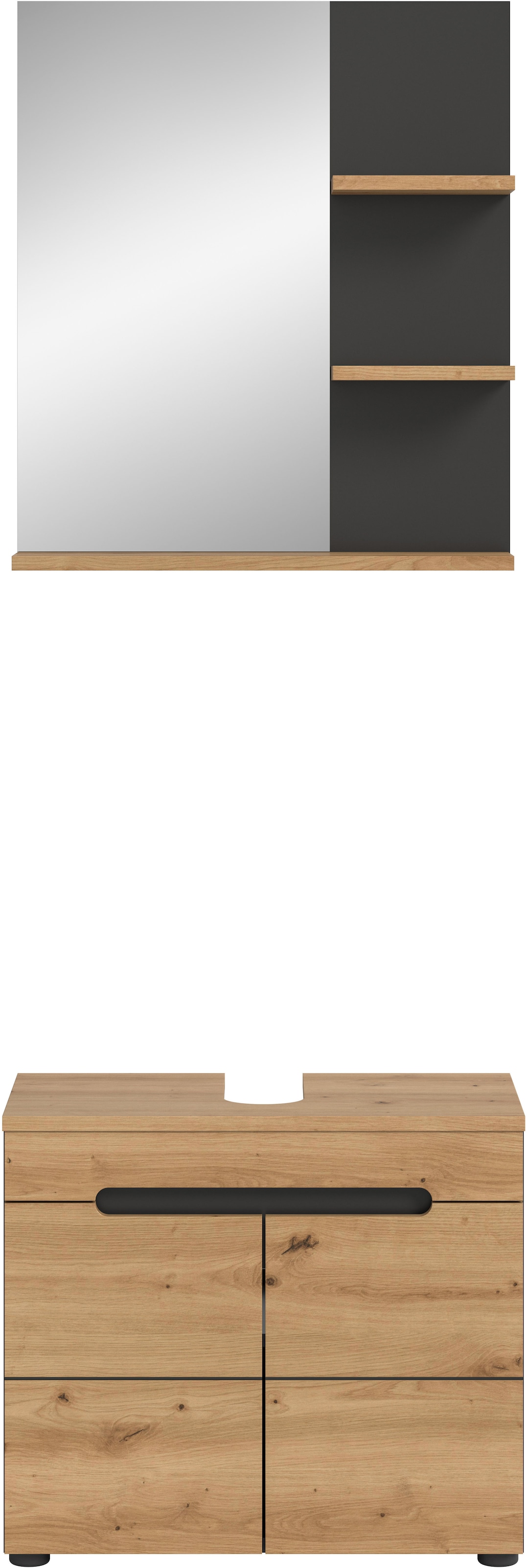 INOSIGN Badmöbel-Set »REHAT, 2-teilig, Breite 63 cm, mit grifflosen Fronten, bestehend aus:« 2 Stk. tlg.