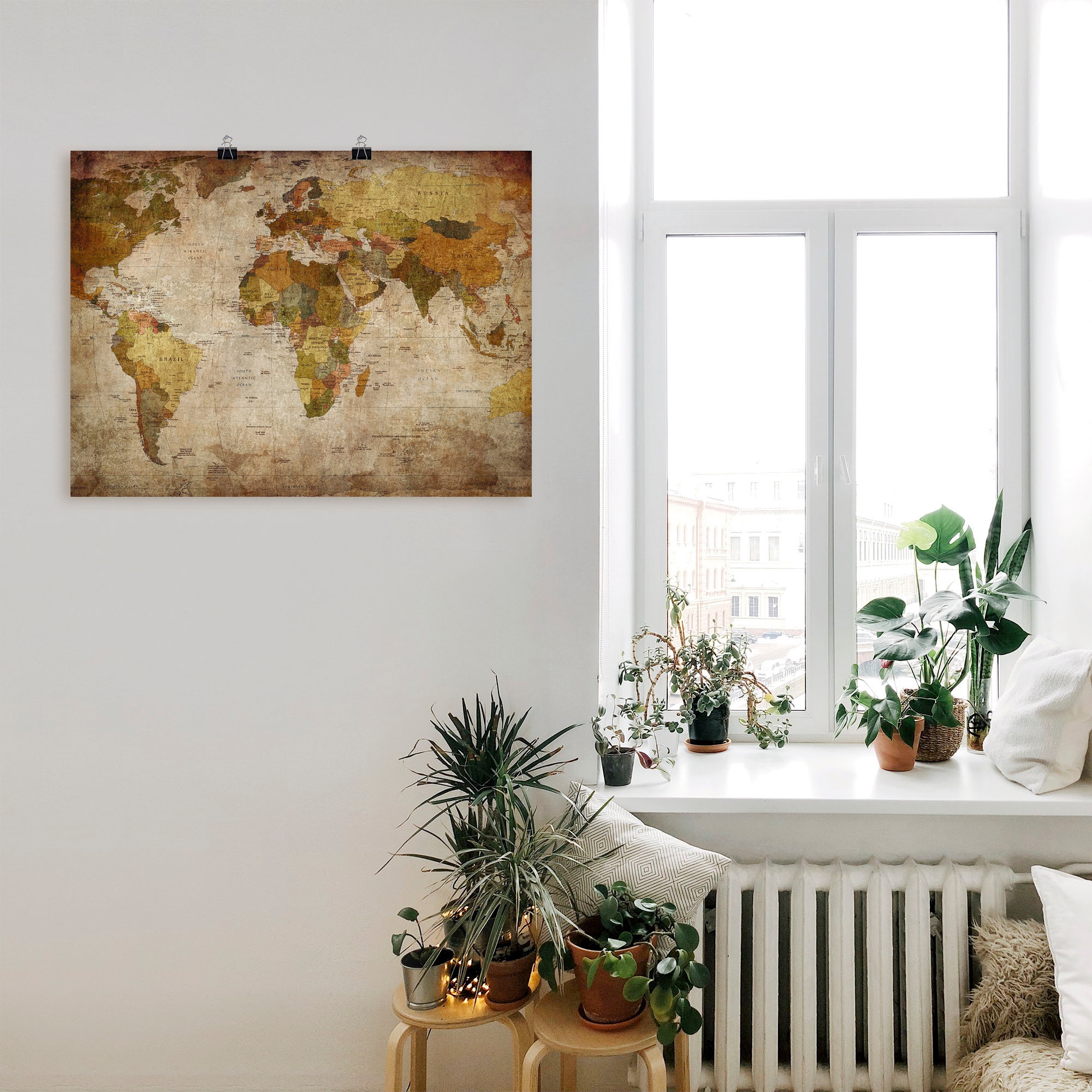 Artland Wandbild »Weltkarte« Landkarten 1 Stk. tlg. als Alubild, Outdoorbild, Leinwandbild, Poster, Wandaufkleber