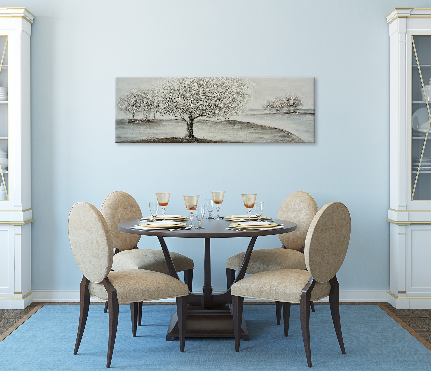 Bönninghoff Peinture à l'huile »handarbeit BÄUME 40x120 cm – Wandbild Kunst Deko modern« Arbre | Images d'arbres | Paysages fabriqué à la main, chaque image est unique