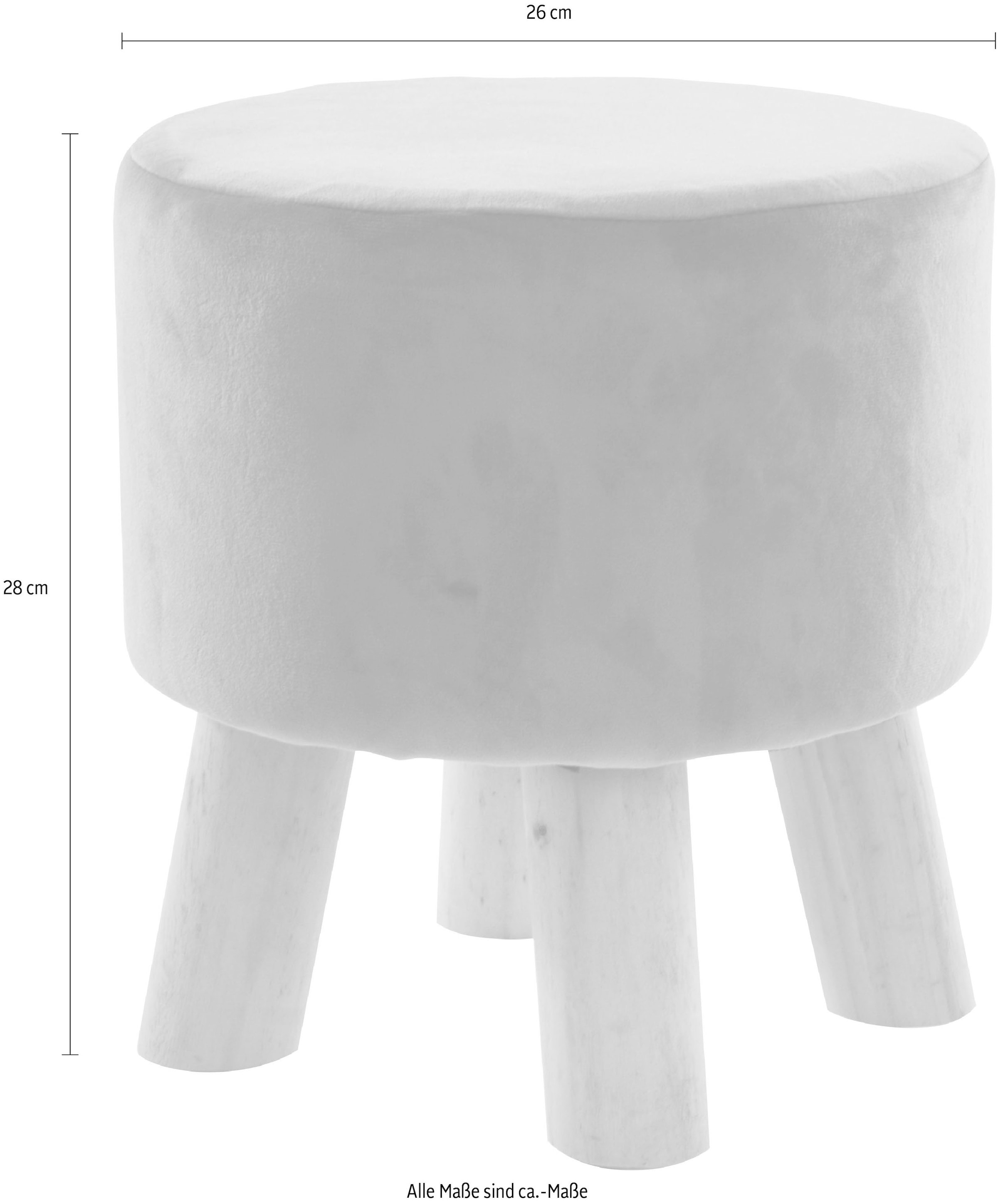 my Flair Hocker mit 4 Füssen in natur/rose