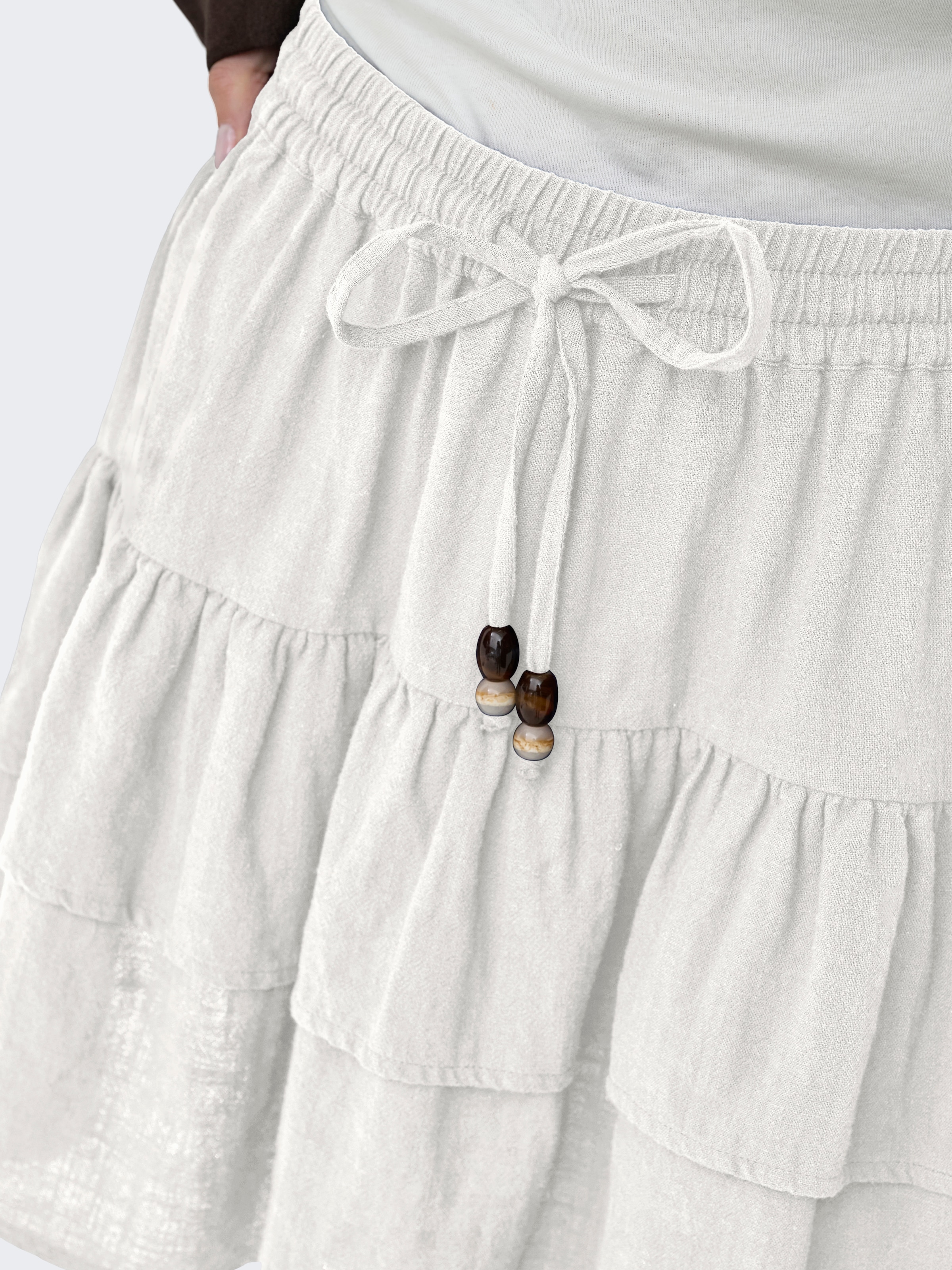 ONLY Minijupe »ONLSWAR STRING SHORT SKIRT WVN« Coton