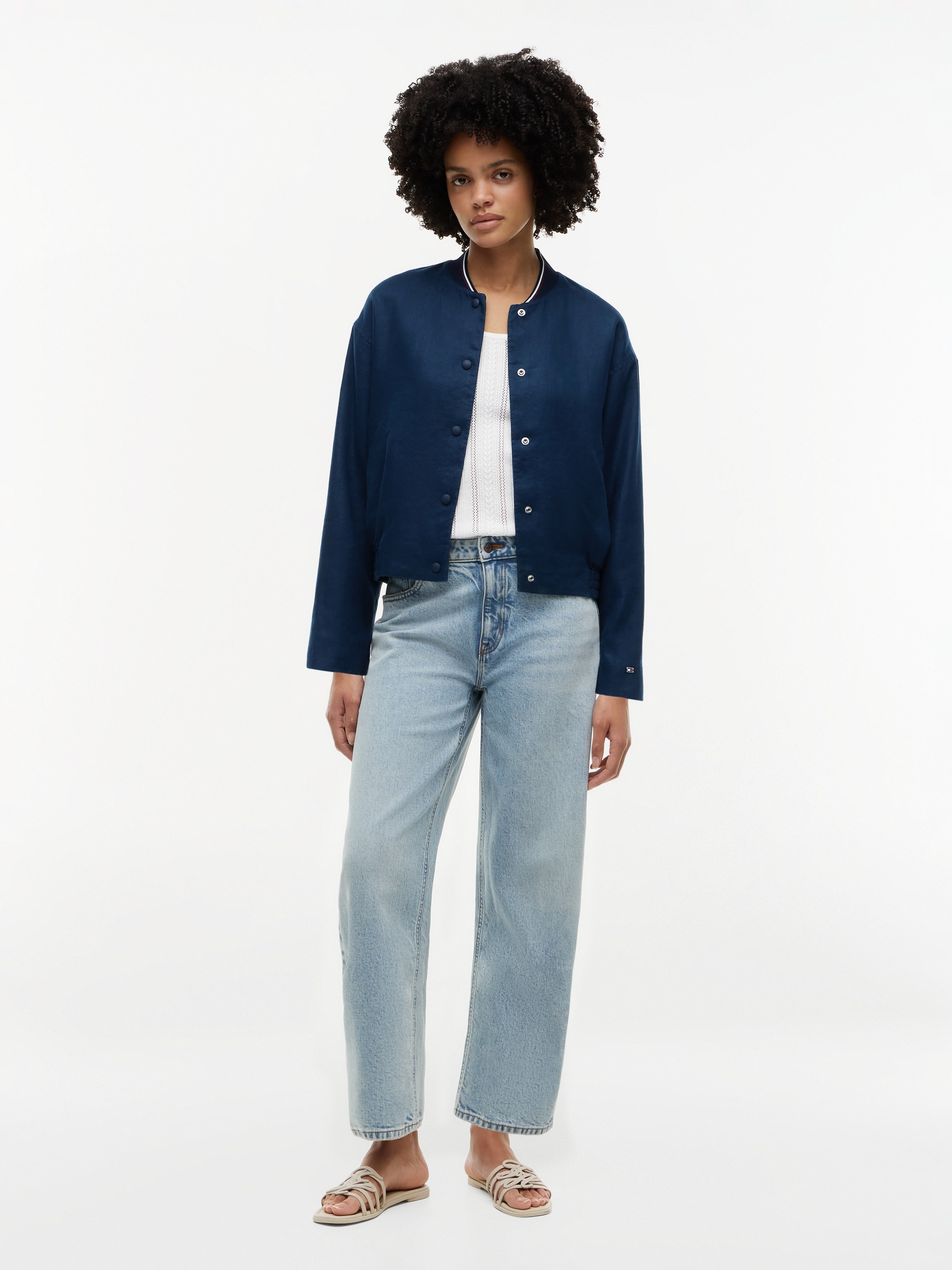 Tommy Hilfiger Bomberjacke »RWB LINEN BOMBER« Leinen