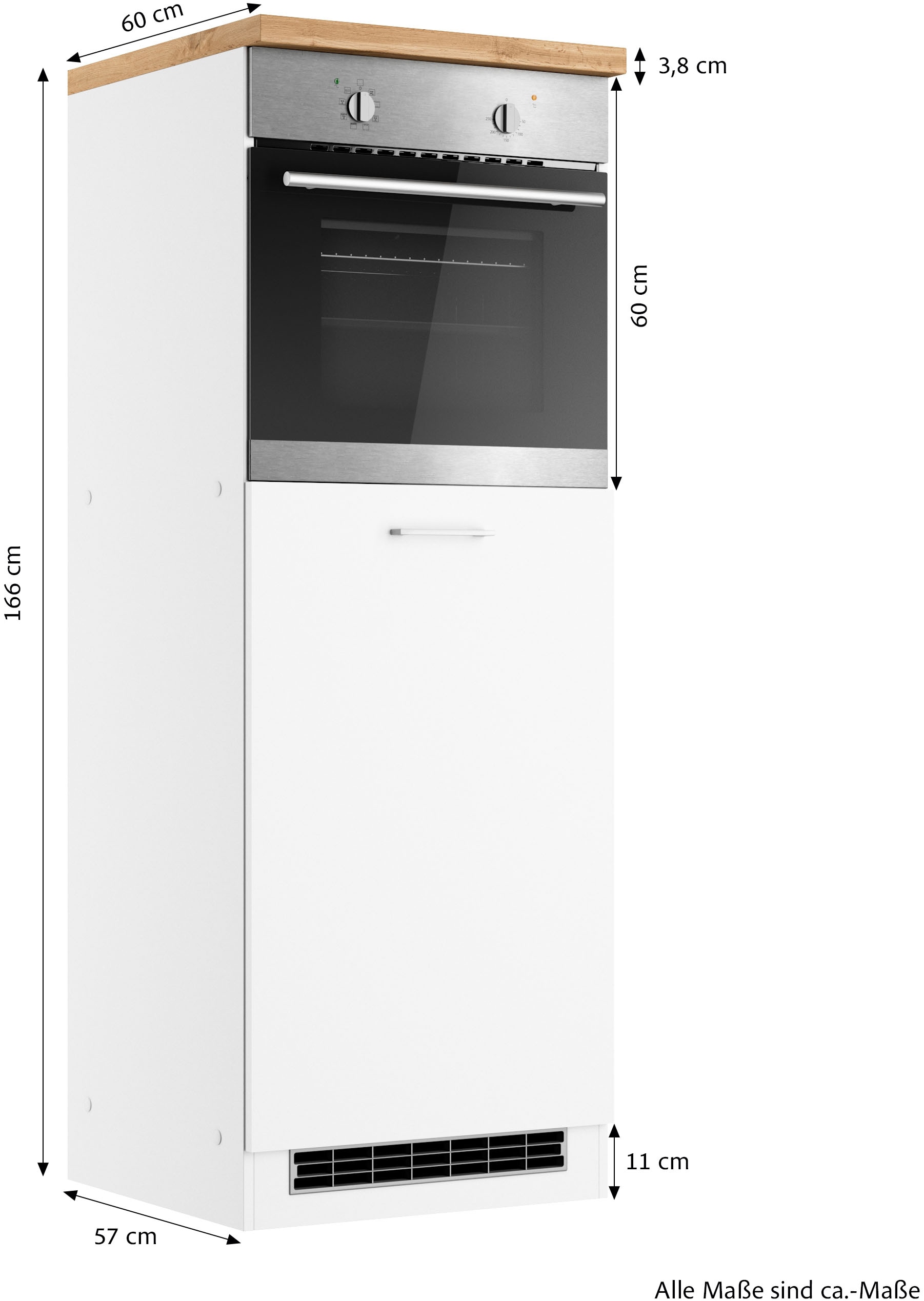 KOCHSTATION Armoire d'encastrement pour four »KS-Milan« meuble four 60 cm, façades mates ou brillantes