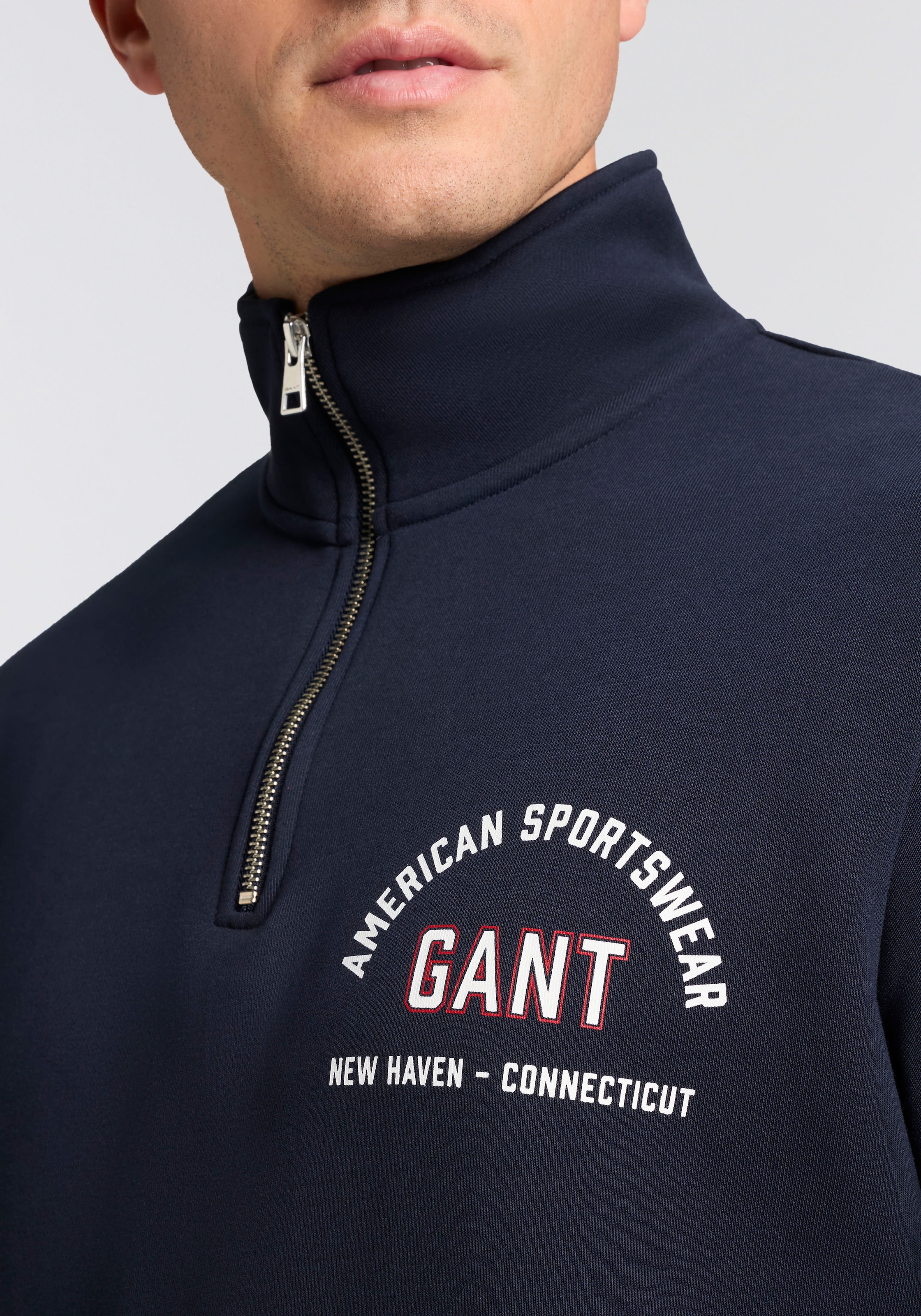 Gant Sweatshirt Stehkragen mit Reissverschluss