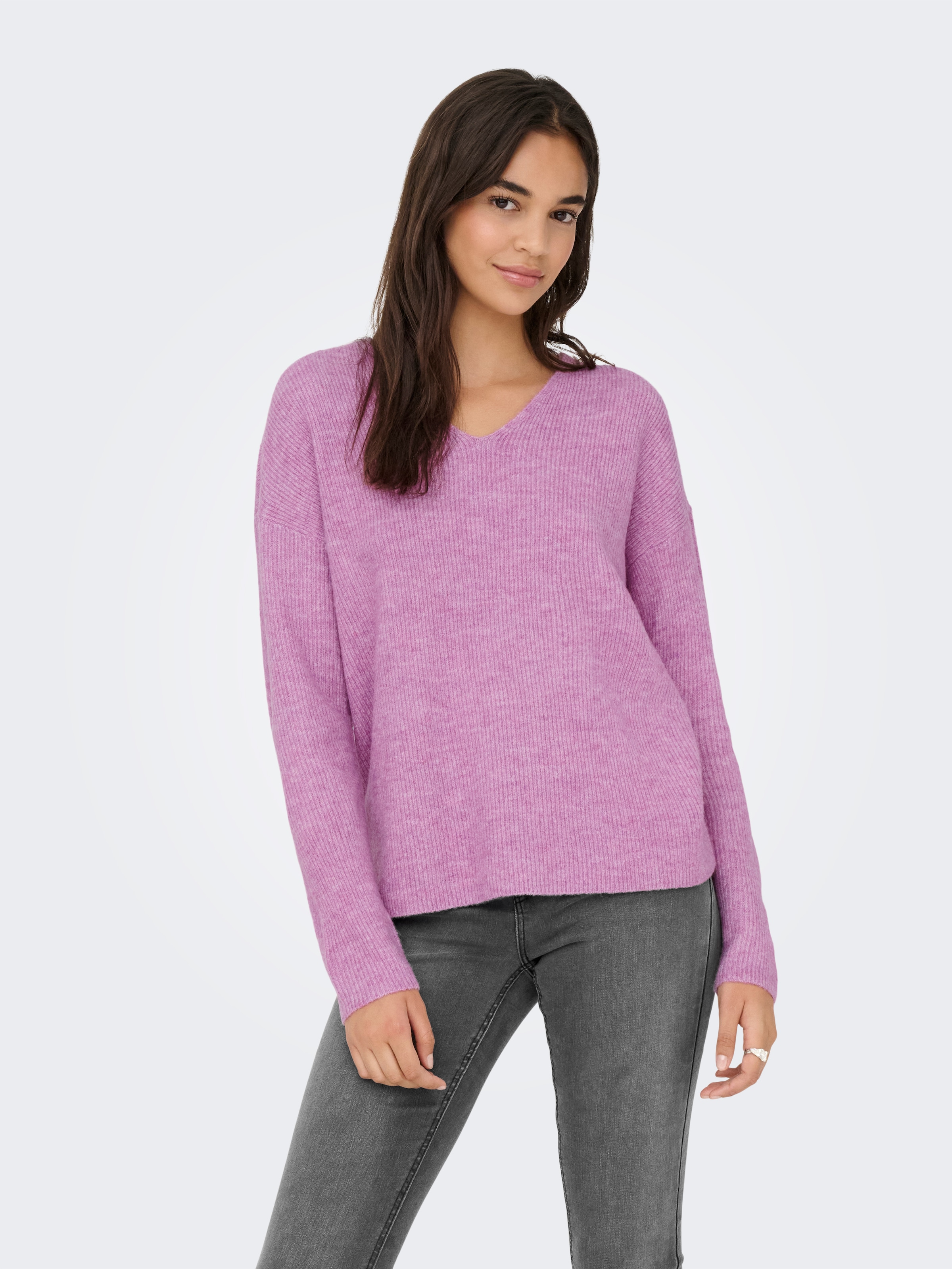 ONLY V-Ausschnitt-Pullover »ONLCAMILLA V-NECK L/S PULLOVER KNT NOOS« Materialmix, regular fit